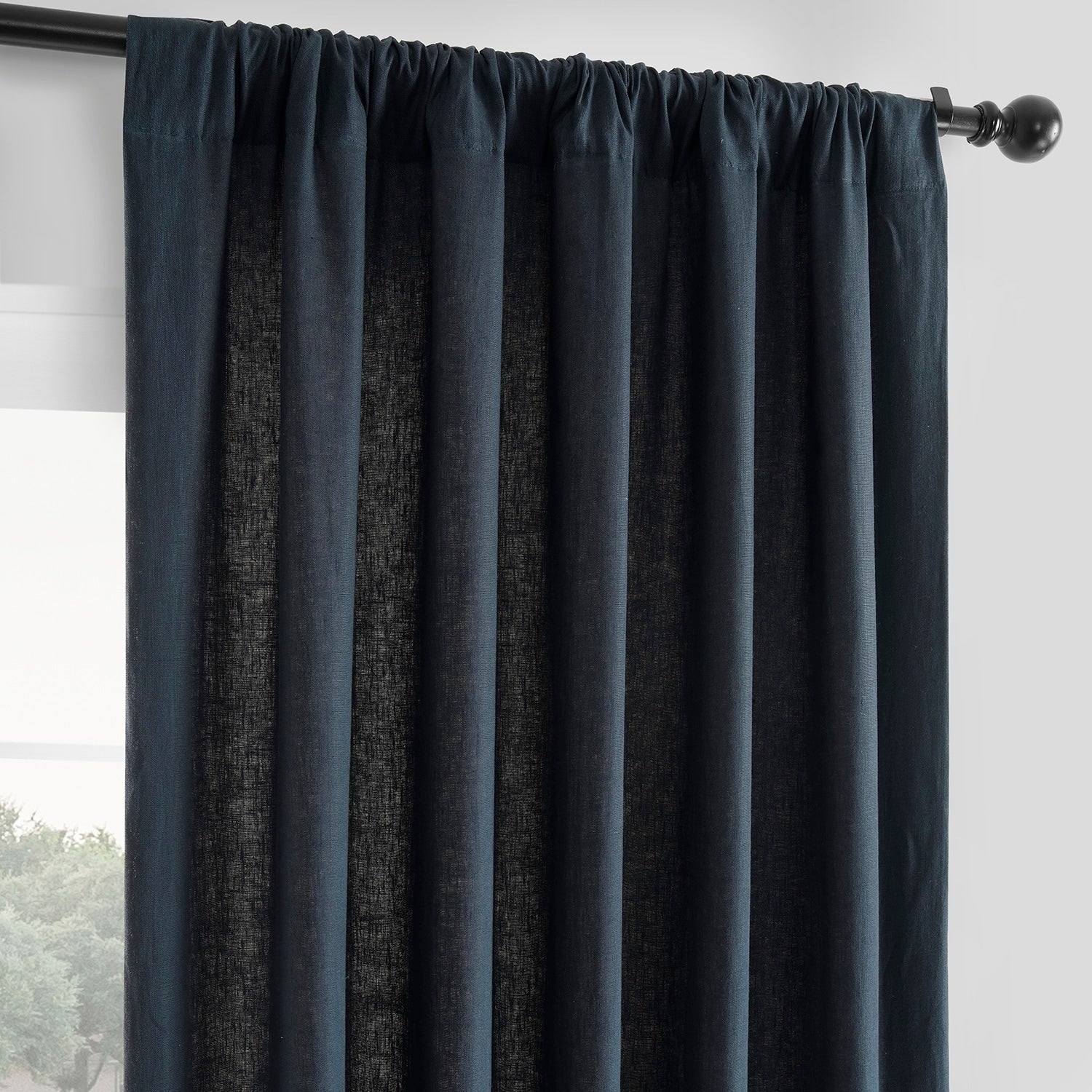 Exclusive Fabrics French Linen Room Darkening Curtains Panel - Elegant luxurious Drapes (1 Panel)