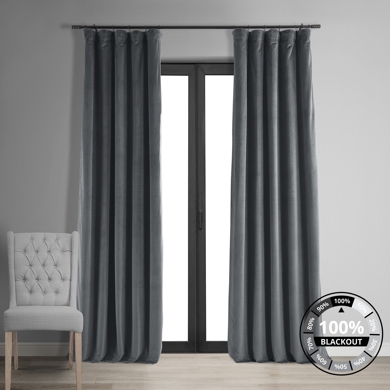 Exclusive Fabrics Signature Blackout Velvet Curtain (1 Panel)