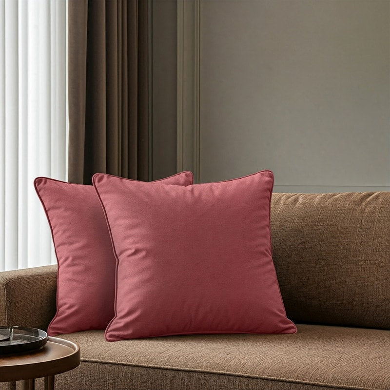 A1HC Set of 2 Luxurious Fine Soft Velvet Throw Pillow Covers Only, For Sofas, Beds, Vibrant Colors and Hidden Zipper