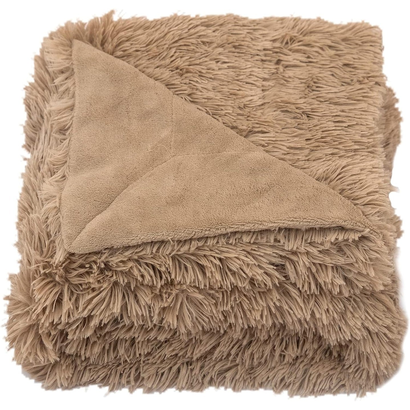 Cheer Collection Reversible Faux Fur Accent Throw Blanket