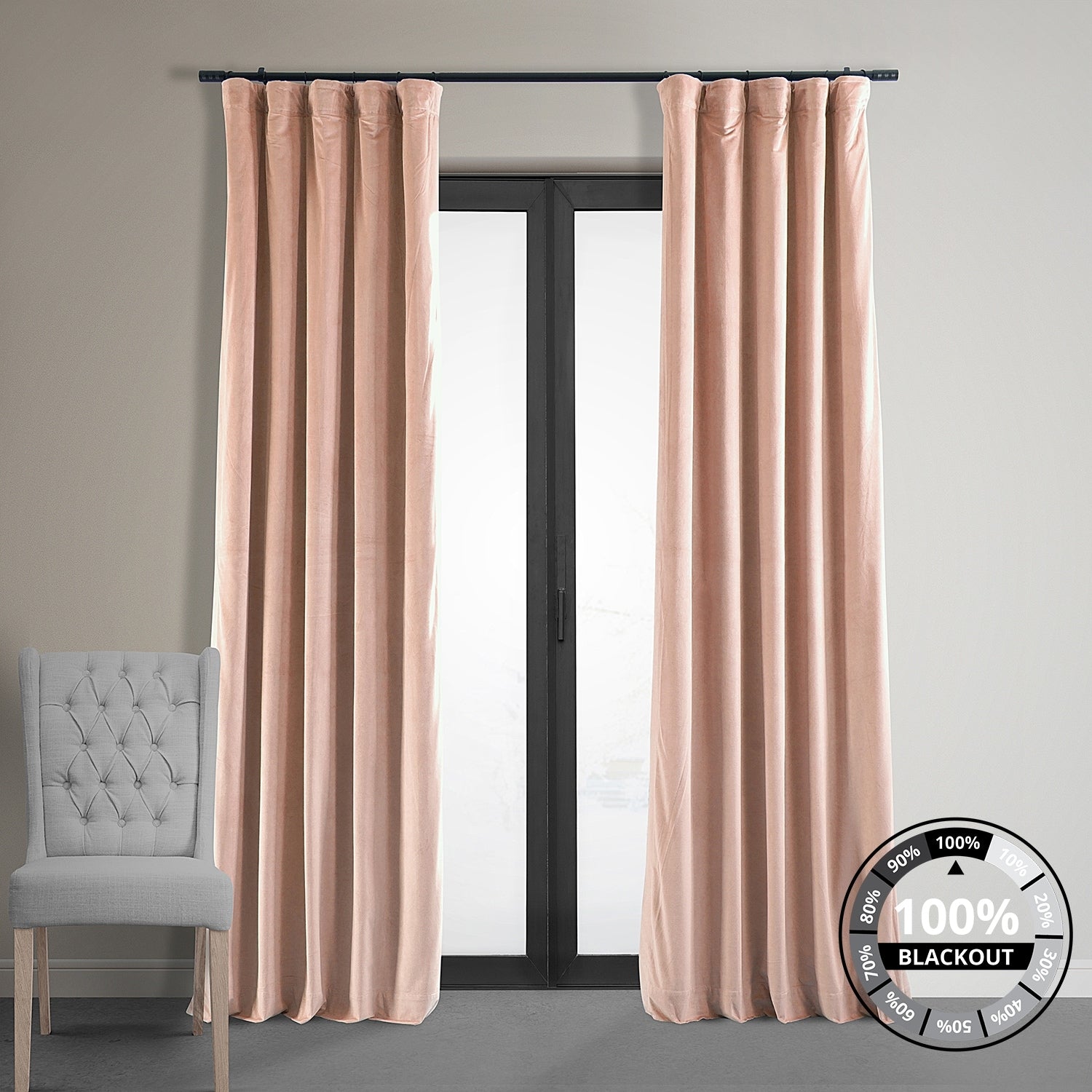 Exclusive Fabrics Signature Blackout Velvet Curtain (1 Panel)