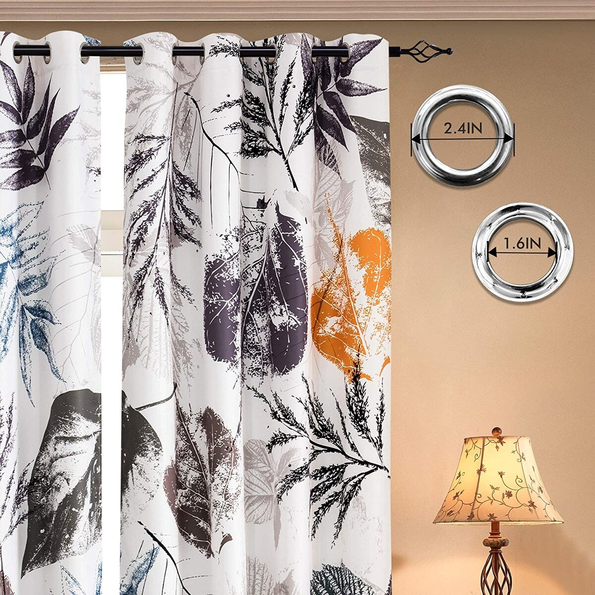 Subrtex Printed 2 Piece Panels Blackout Curtains Colorful Window Drapes