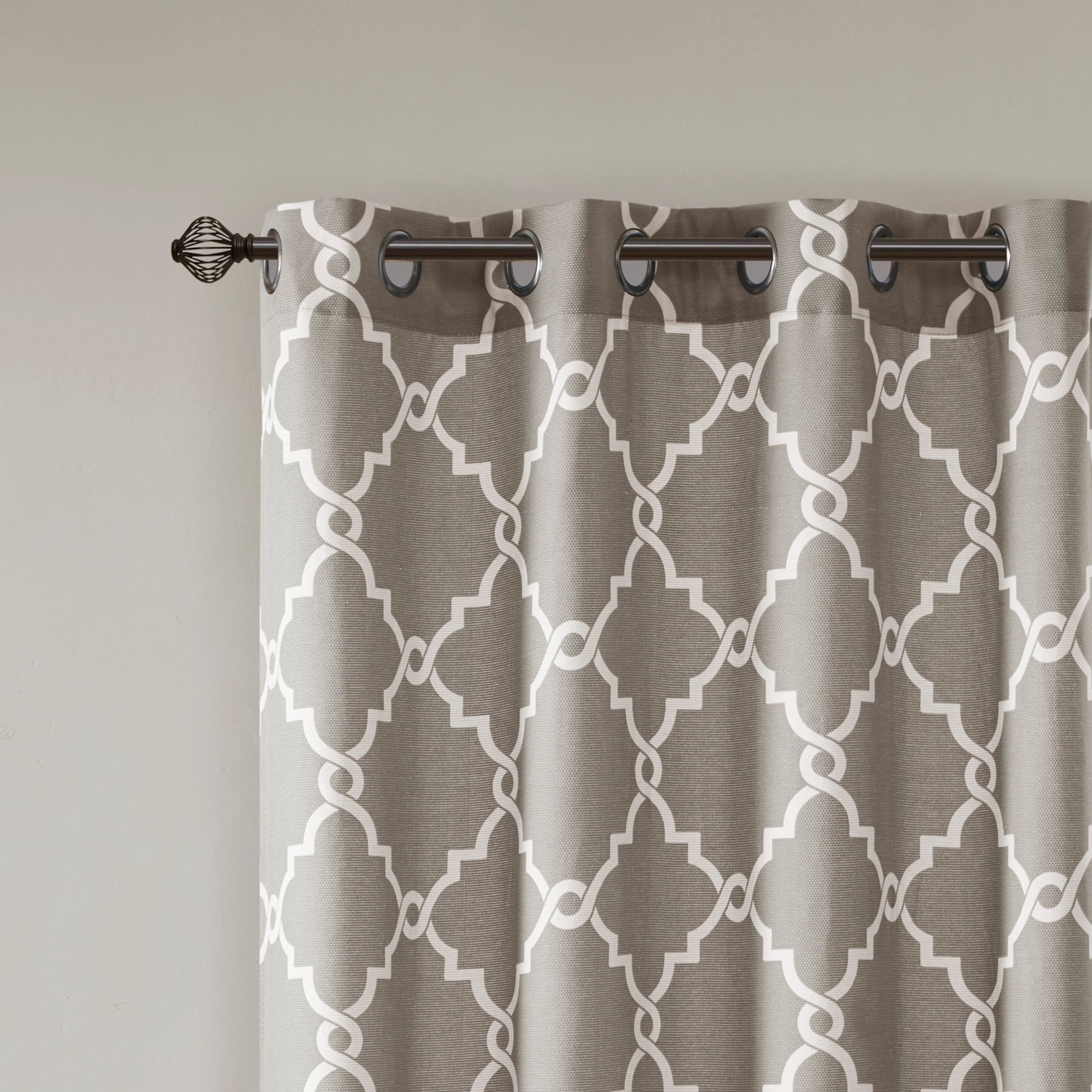 Madison Park Westmont Fretwork Print Grommet Top Window Single Curtain Panel