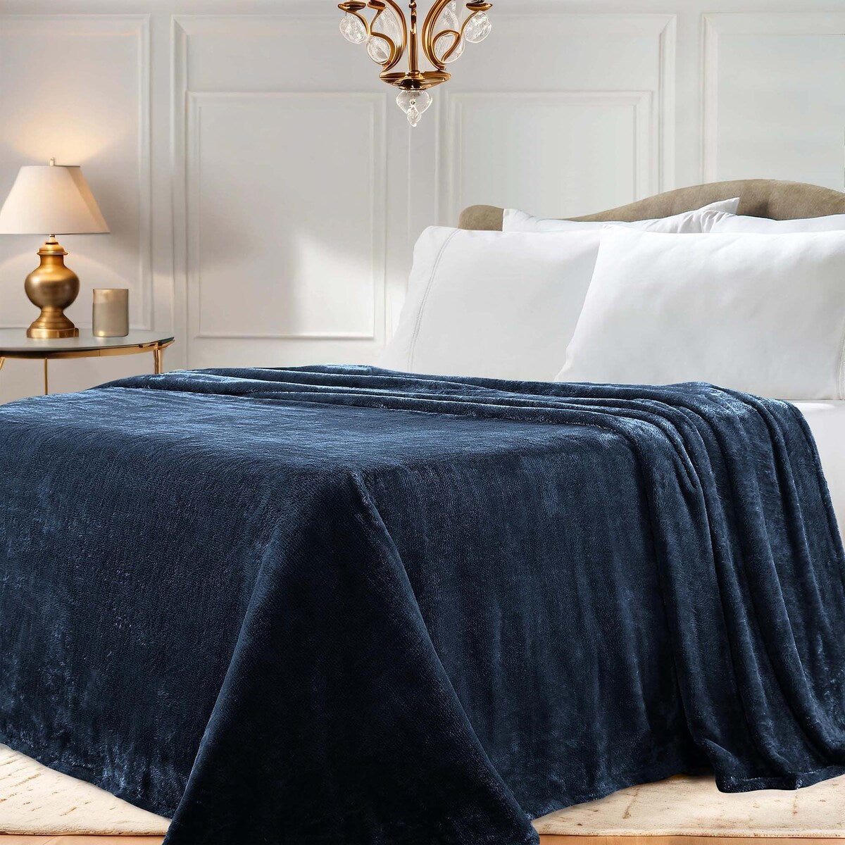 Simply Essential Plush Medium Weight Classic Solid Fleece Blanket