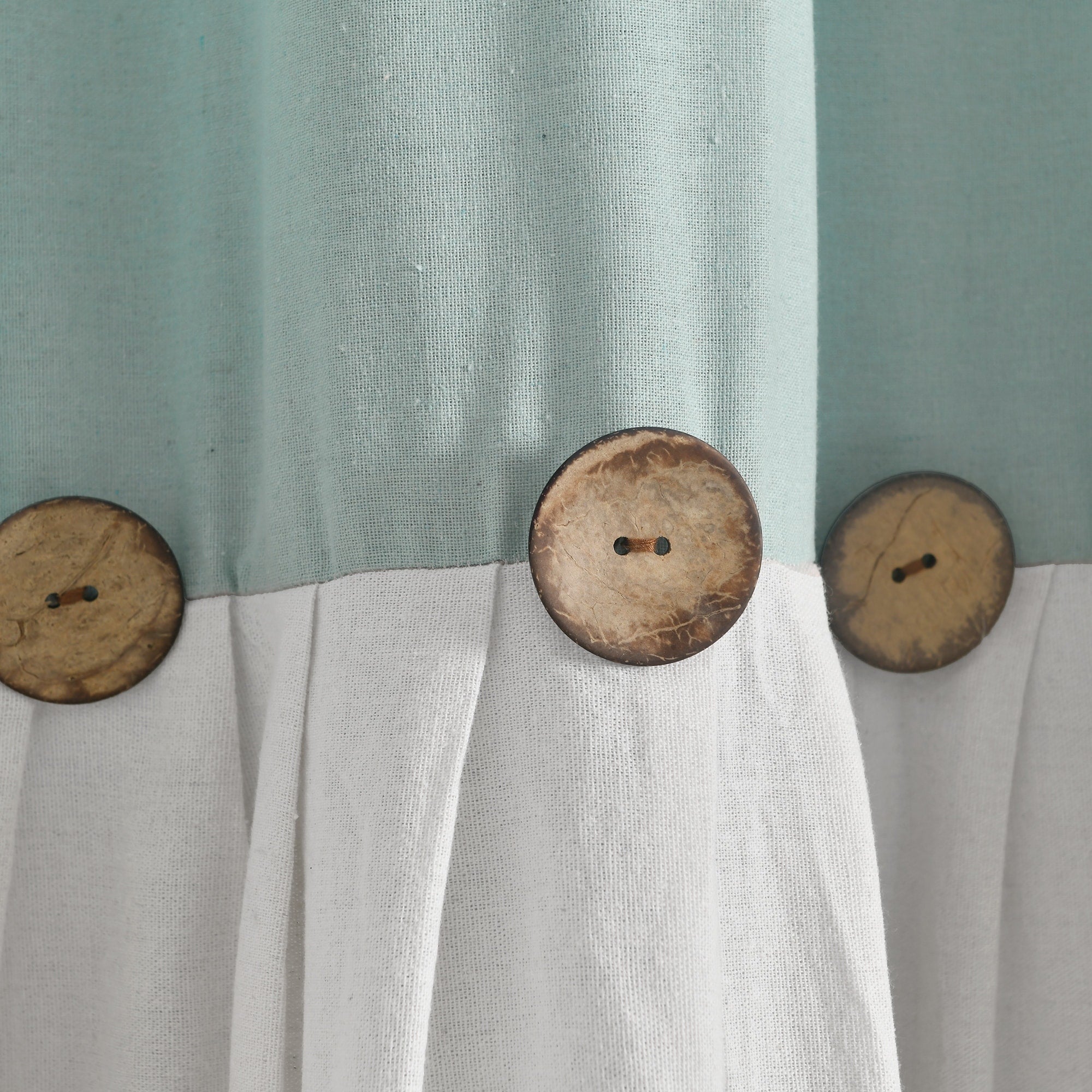 Lush Decor Linen Button Single Panel Window Curtain