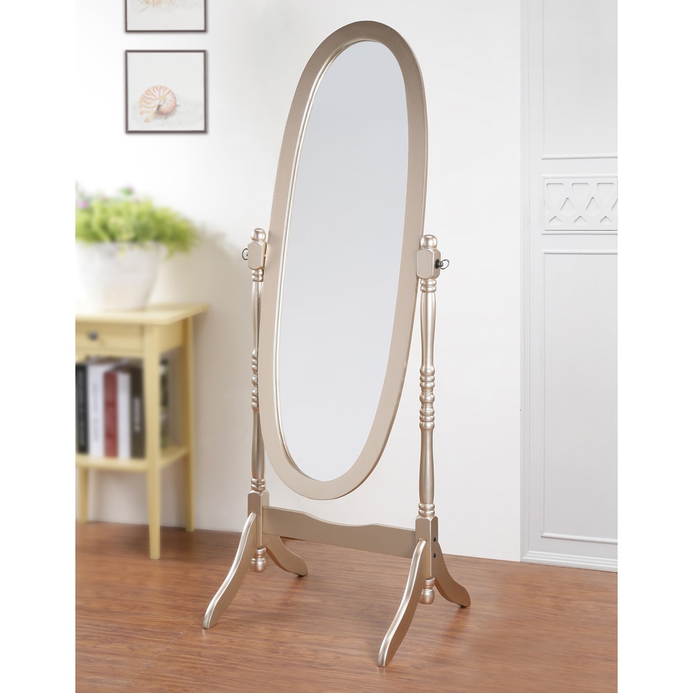 Roundhill Furniture Copper Grove Monks Hood Traditional Wooden Floor Cheval Mirror