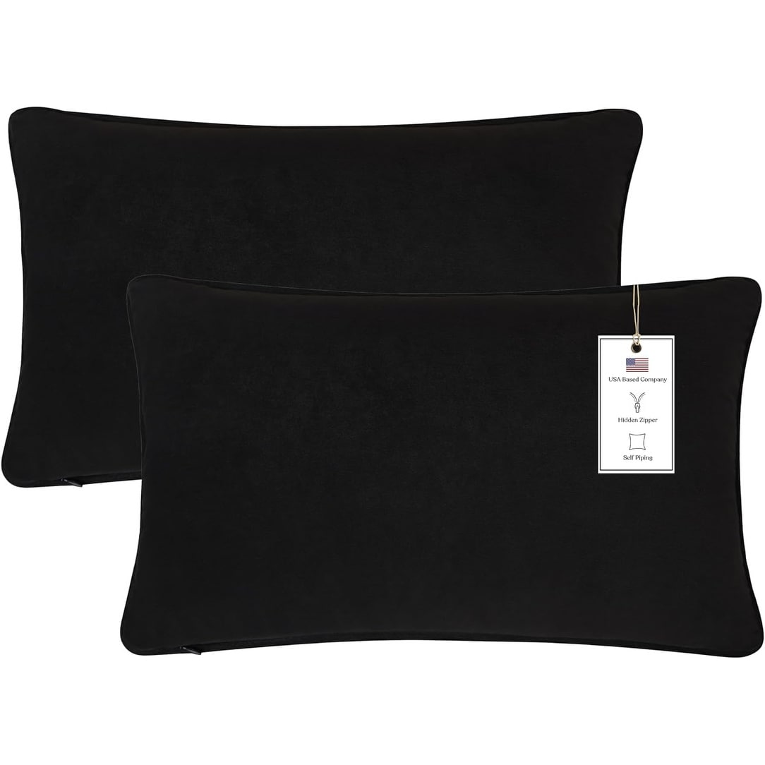 A1HC Set of 2 Luxurious Fine Soft Velvet Throw Pillow Covers Only, For Sofas, Beds, Vibrant Colors and Hidden Zipper