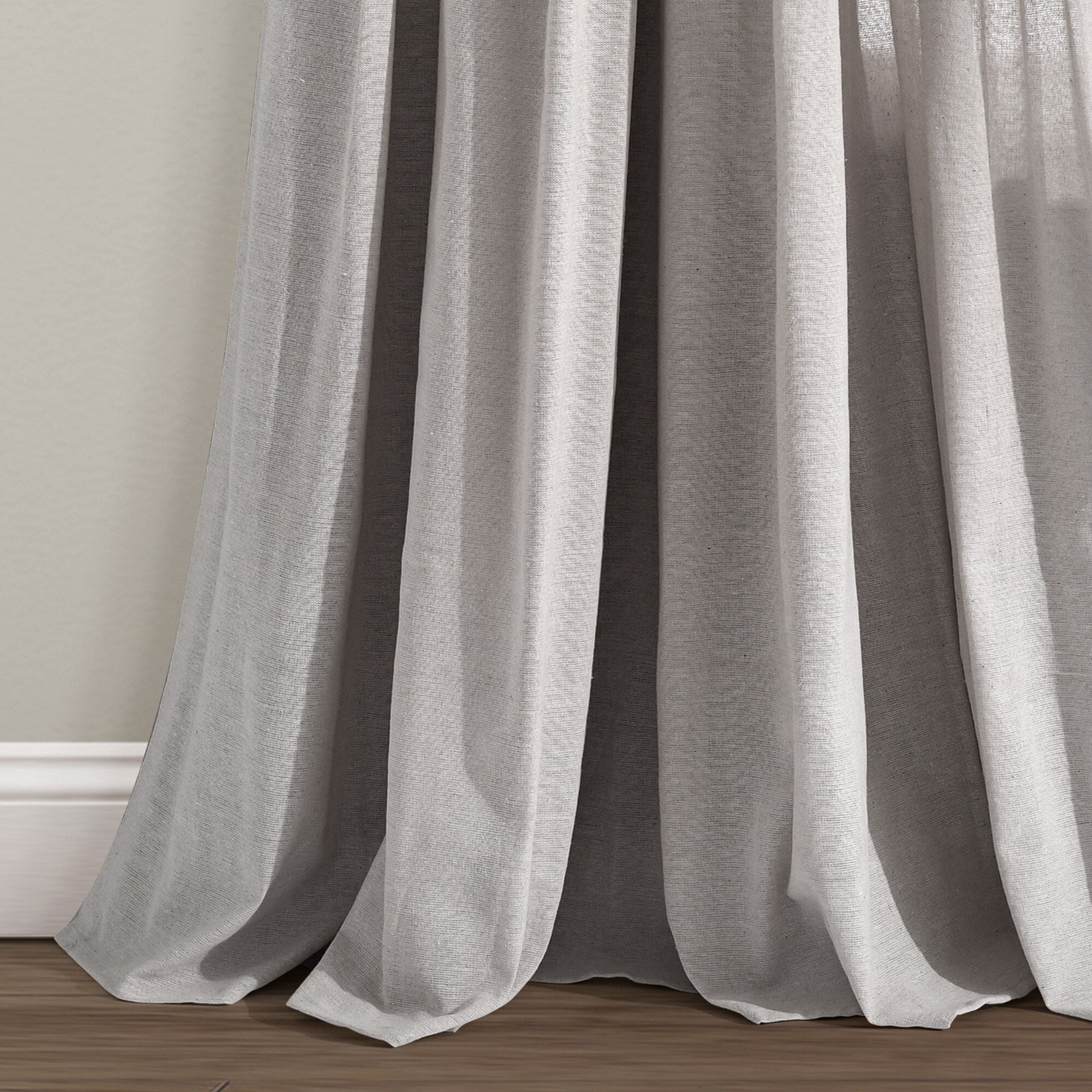 Lush Decor Linen Button Single Panel Window Curtain