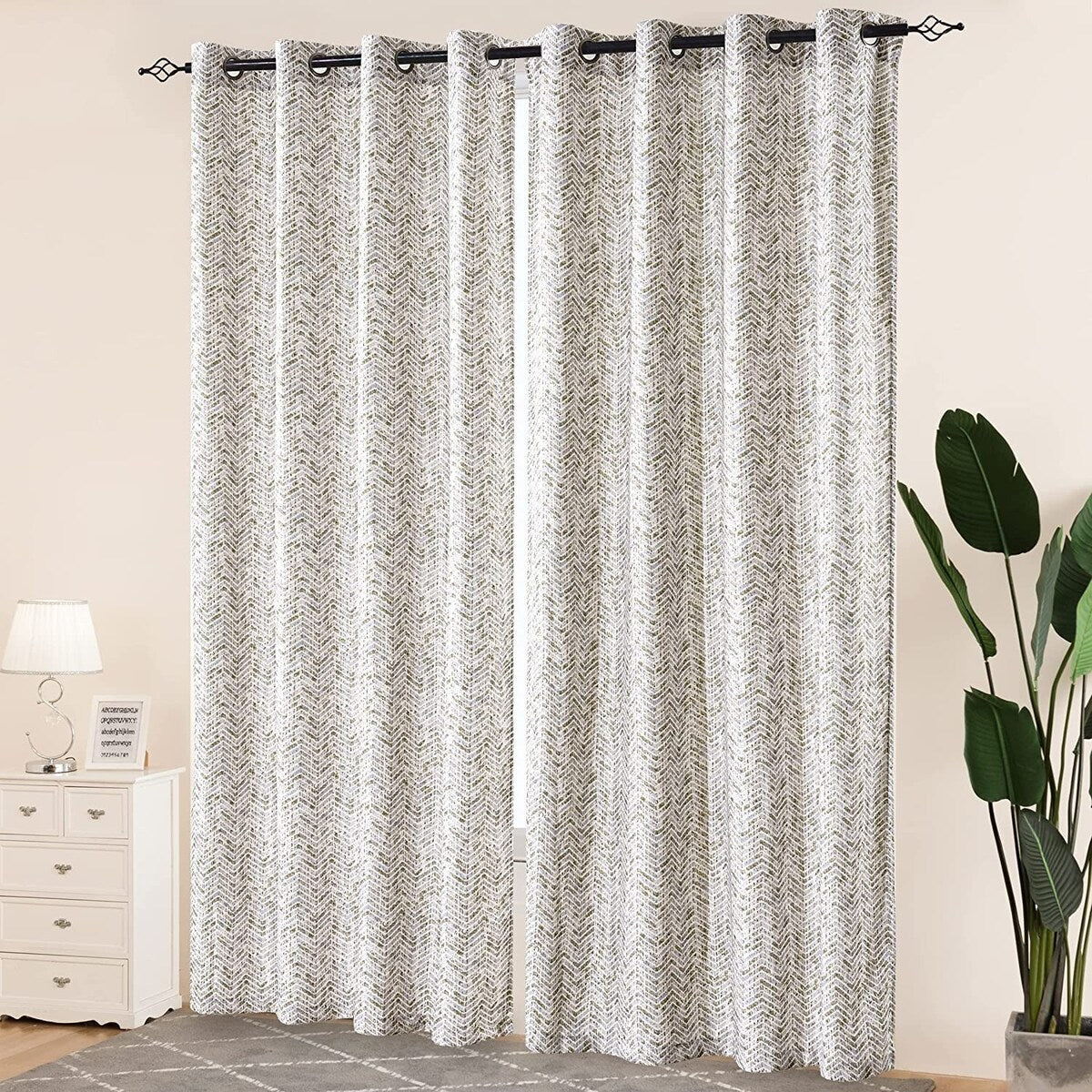 Subrtex Printed 2 Piece Panels Blackout Curtains Colorful Window Drapes