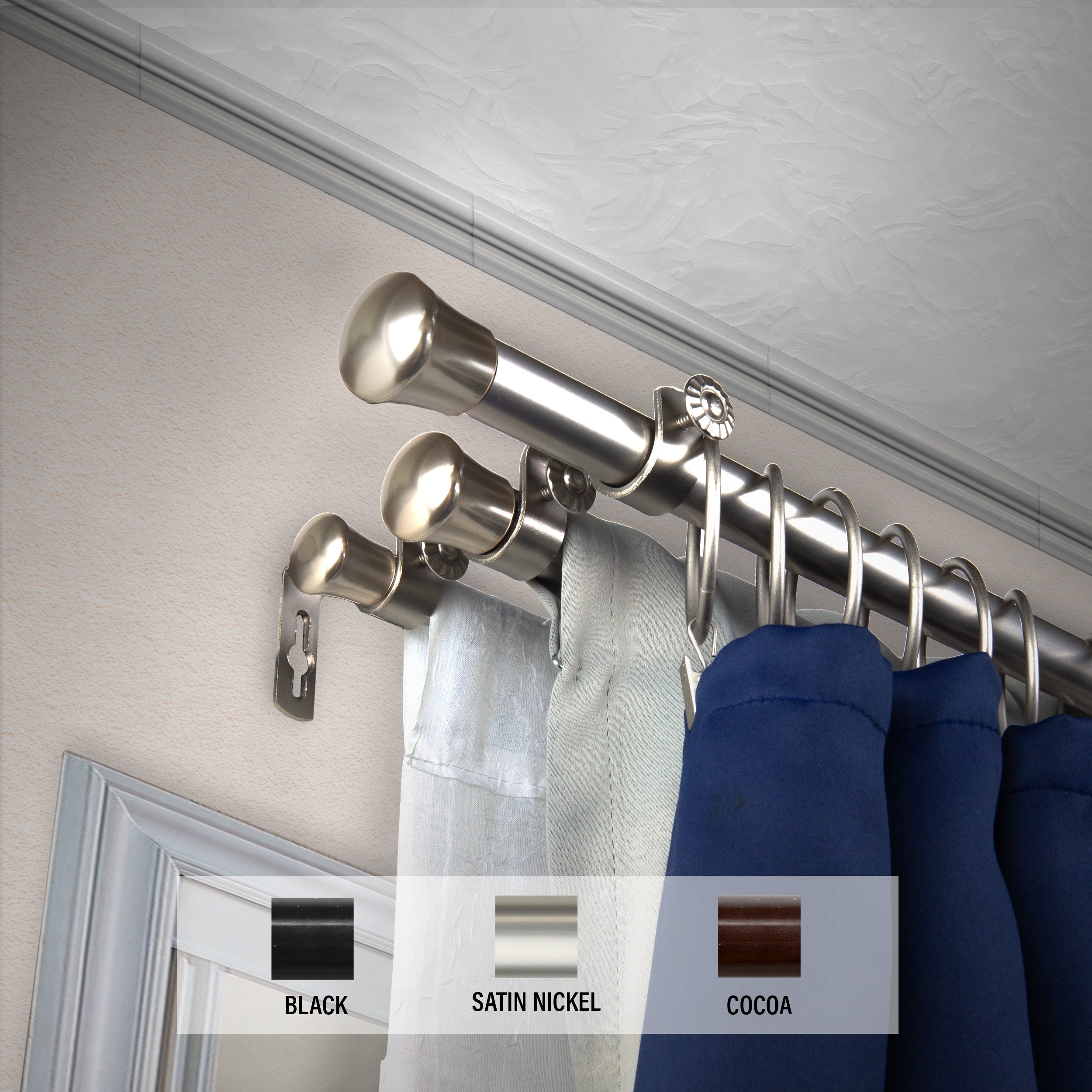 InStyleDesign End Cap 13/16 Triple Curtain Rod