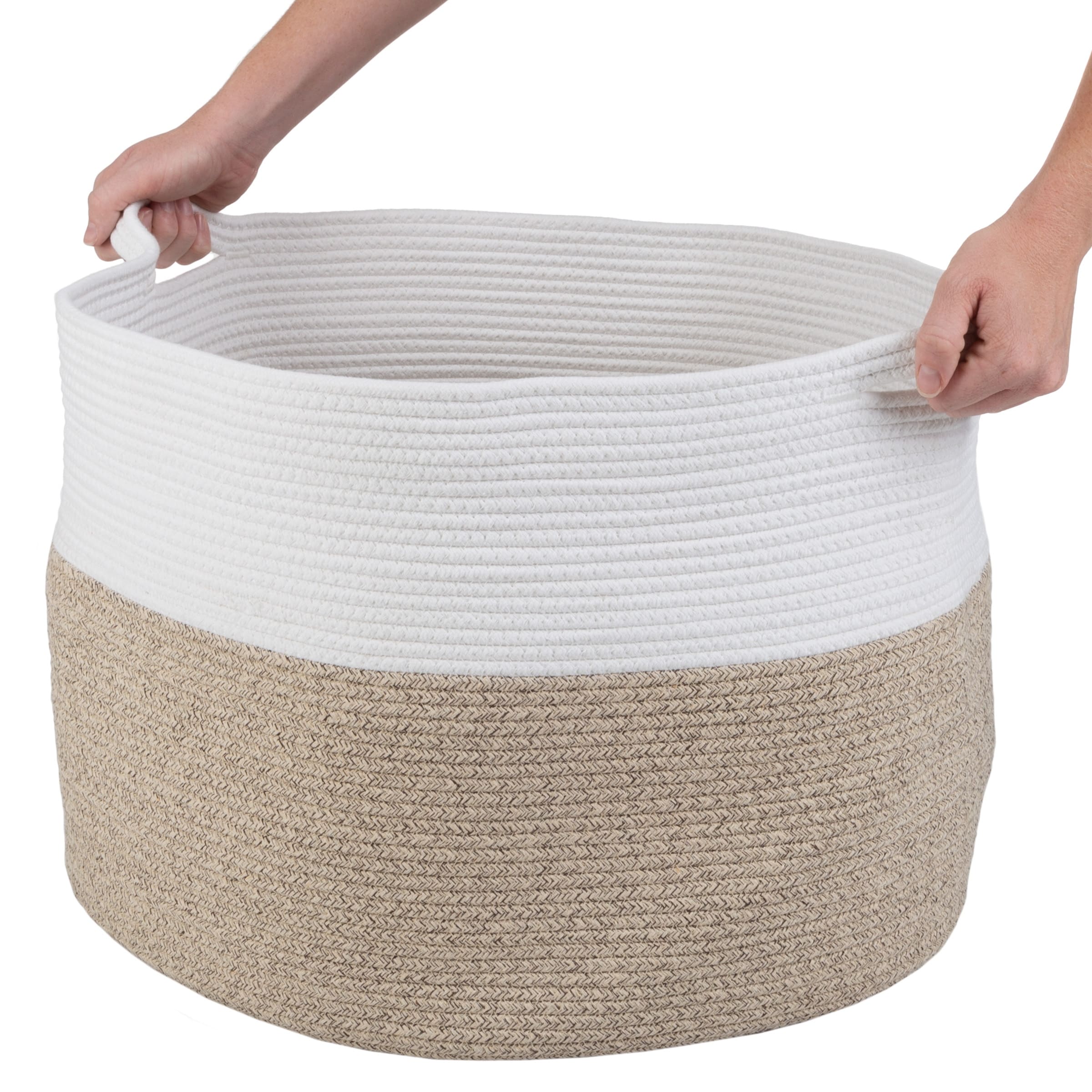 Extra-Large Basket - Cotton Rope Basket with Handles - Baskets for Organizing by Home-Complete