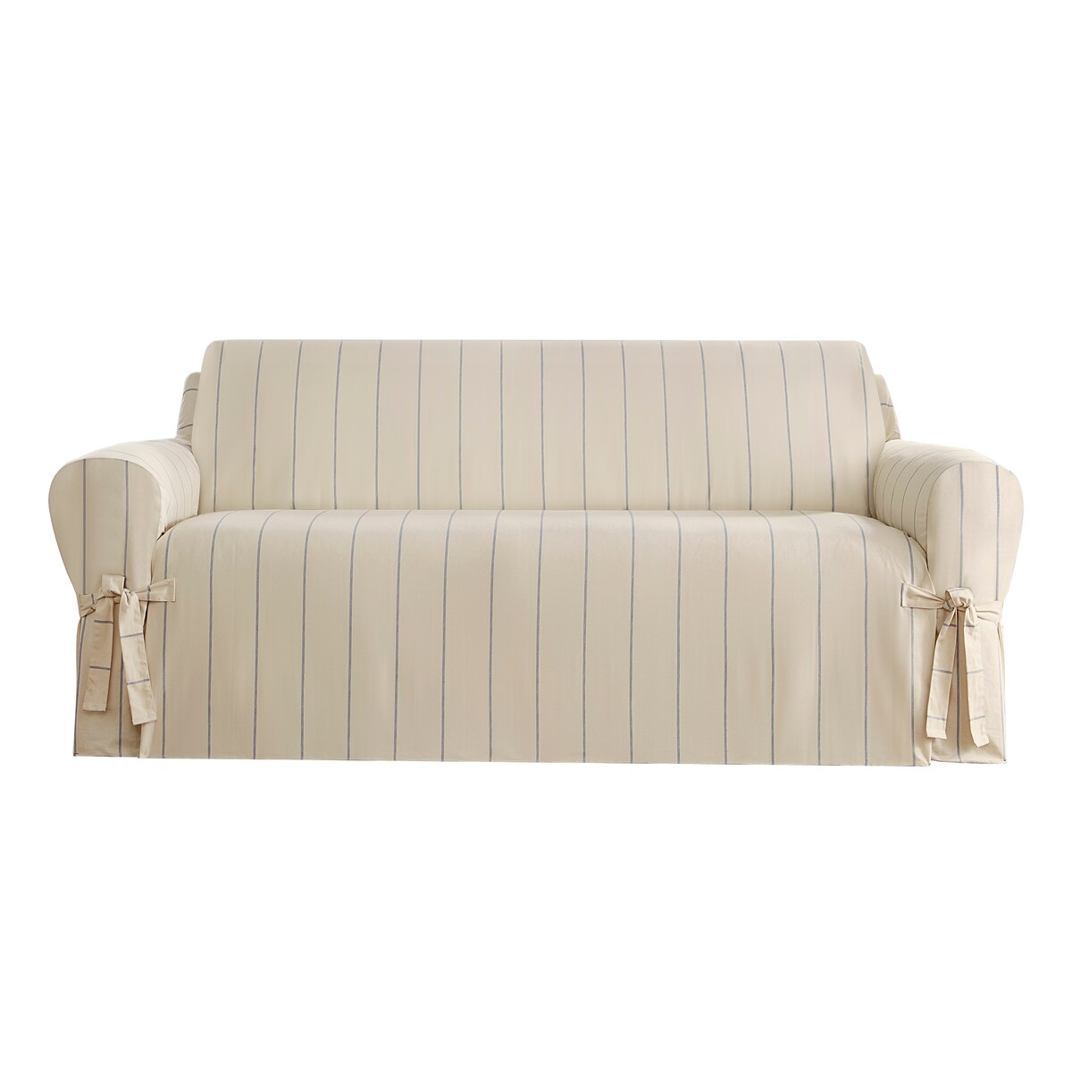 SureFit Heavyweight Cotton Duck One-Piece Sofa Slipcover with Seat Elastic