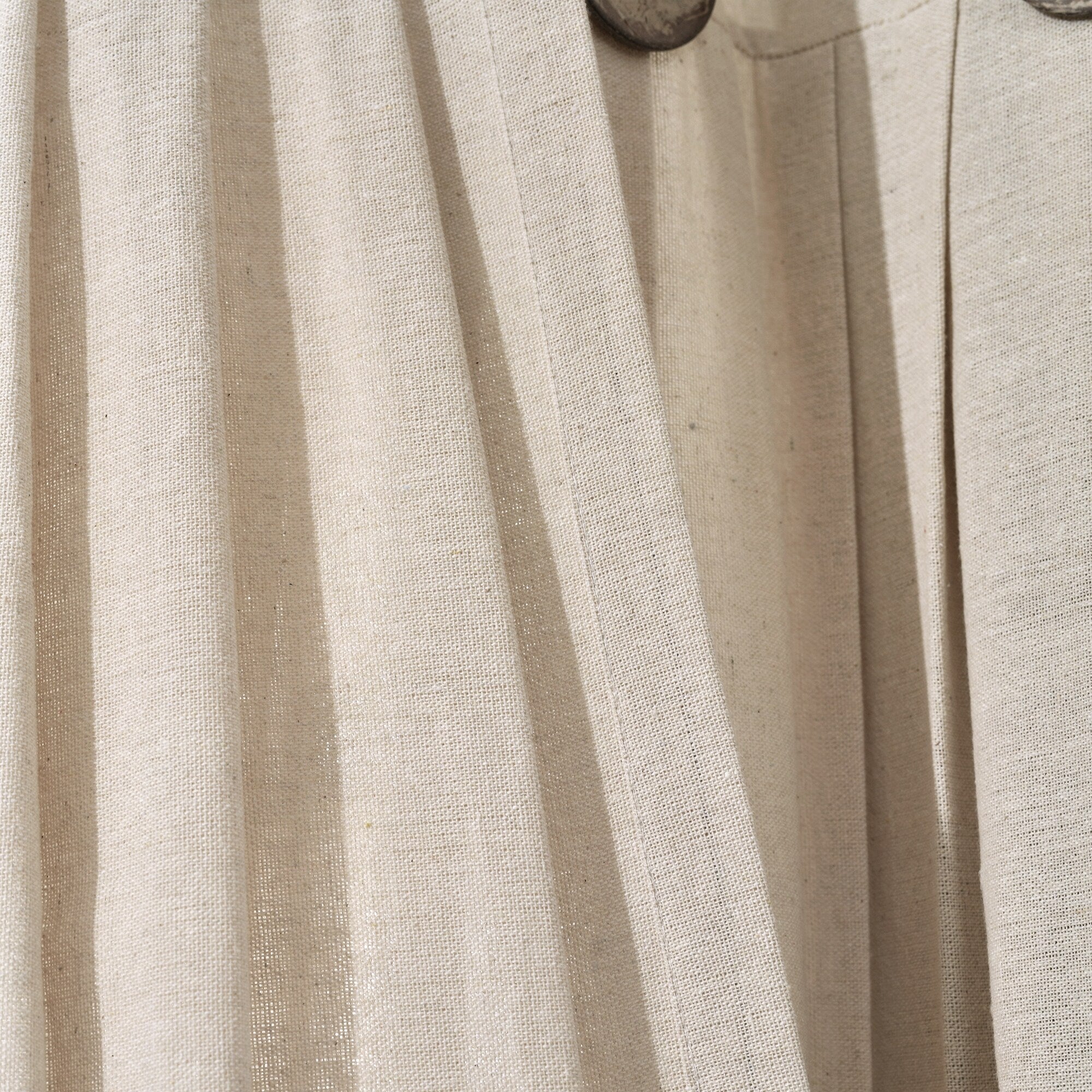 Lush Decor Linen Button Single Panel Window Curtain