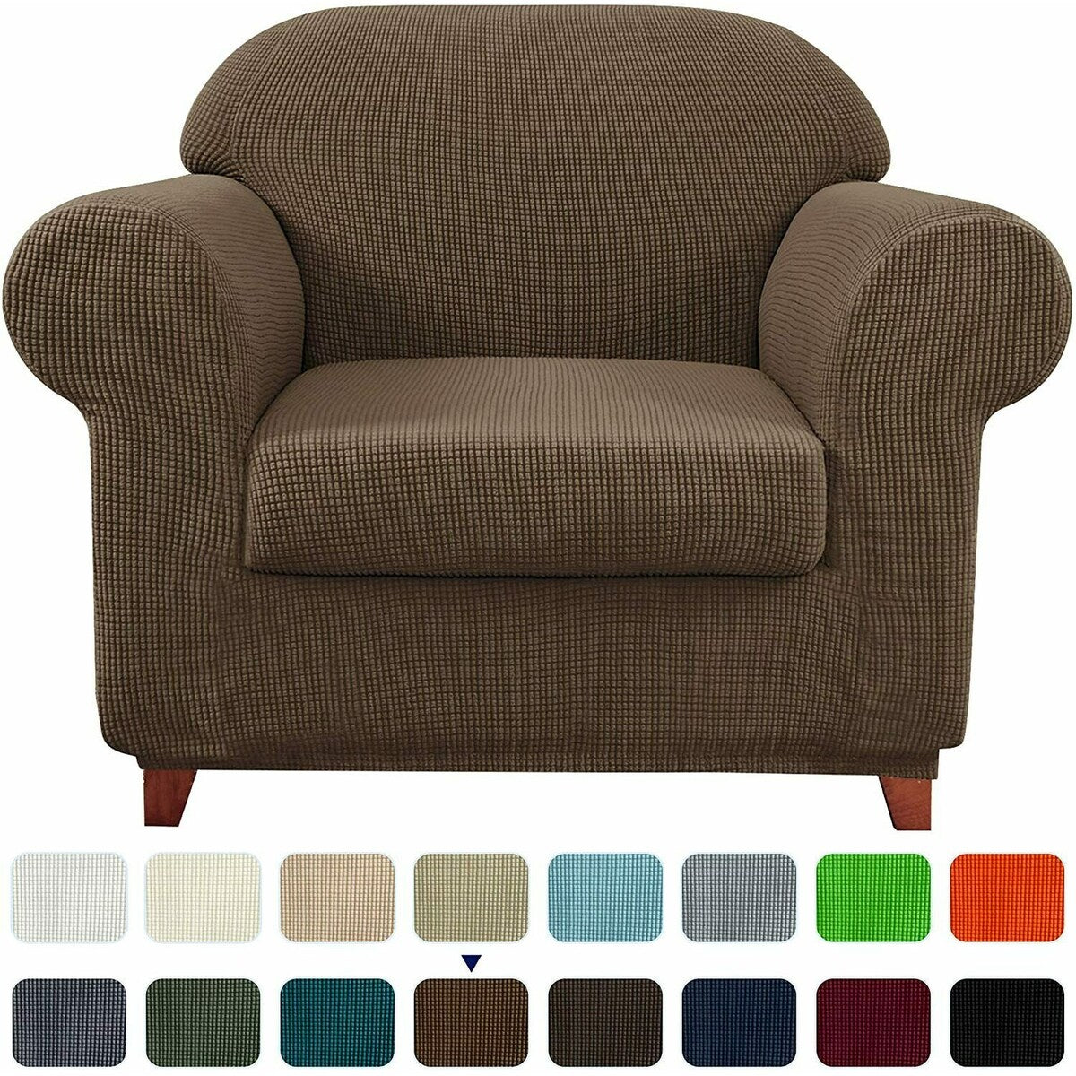 Subrtex 2 Piece Armchair Slipcover Stretch Spandex Furniture Protector