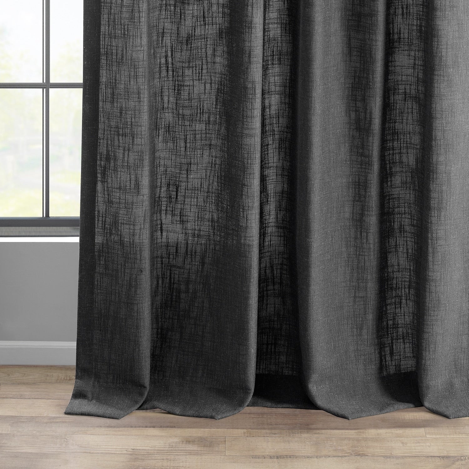 Exclusive Fabrics Heavy Faux Linen Light Filtering Curtains For Bedroom, Living Room (1 Panel)