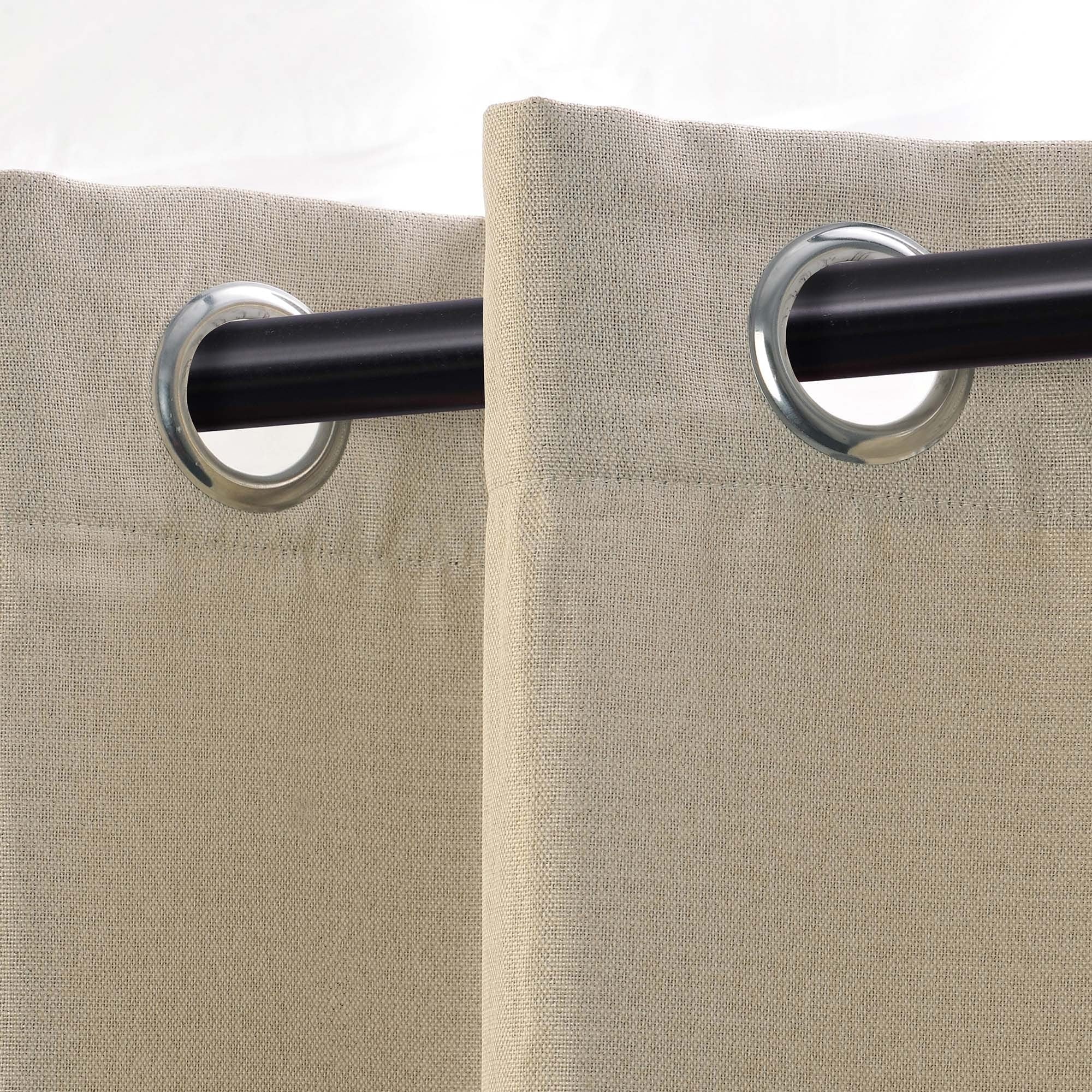 Superior Classic Linen Pattern Room Darkening Blackout Curtains, Rod Pocket or Grommets, Set of 2