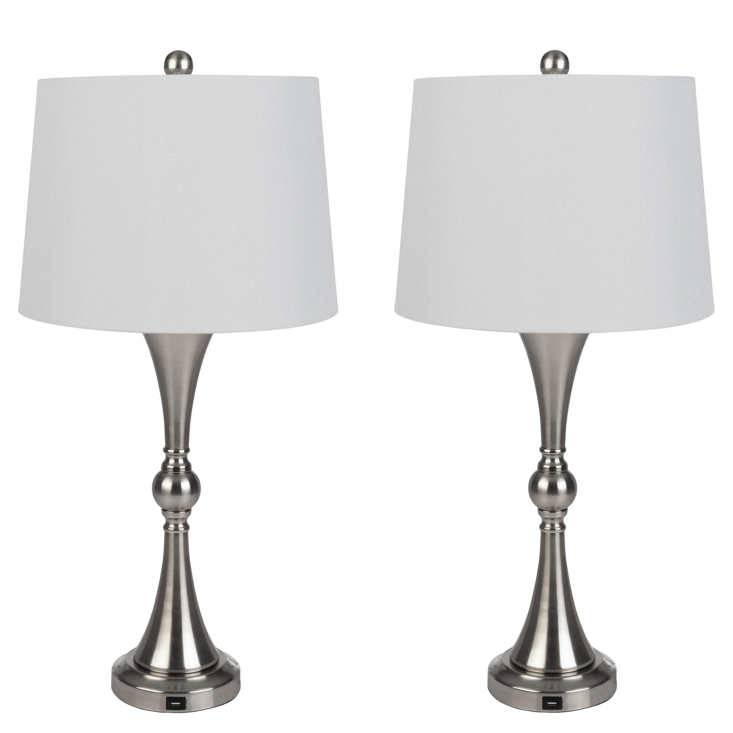 Lavish Home Table Lamps Set with USB Ports