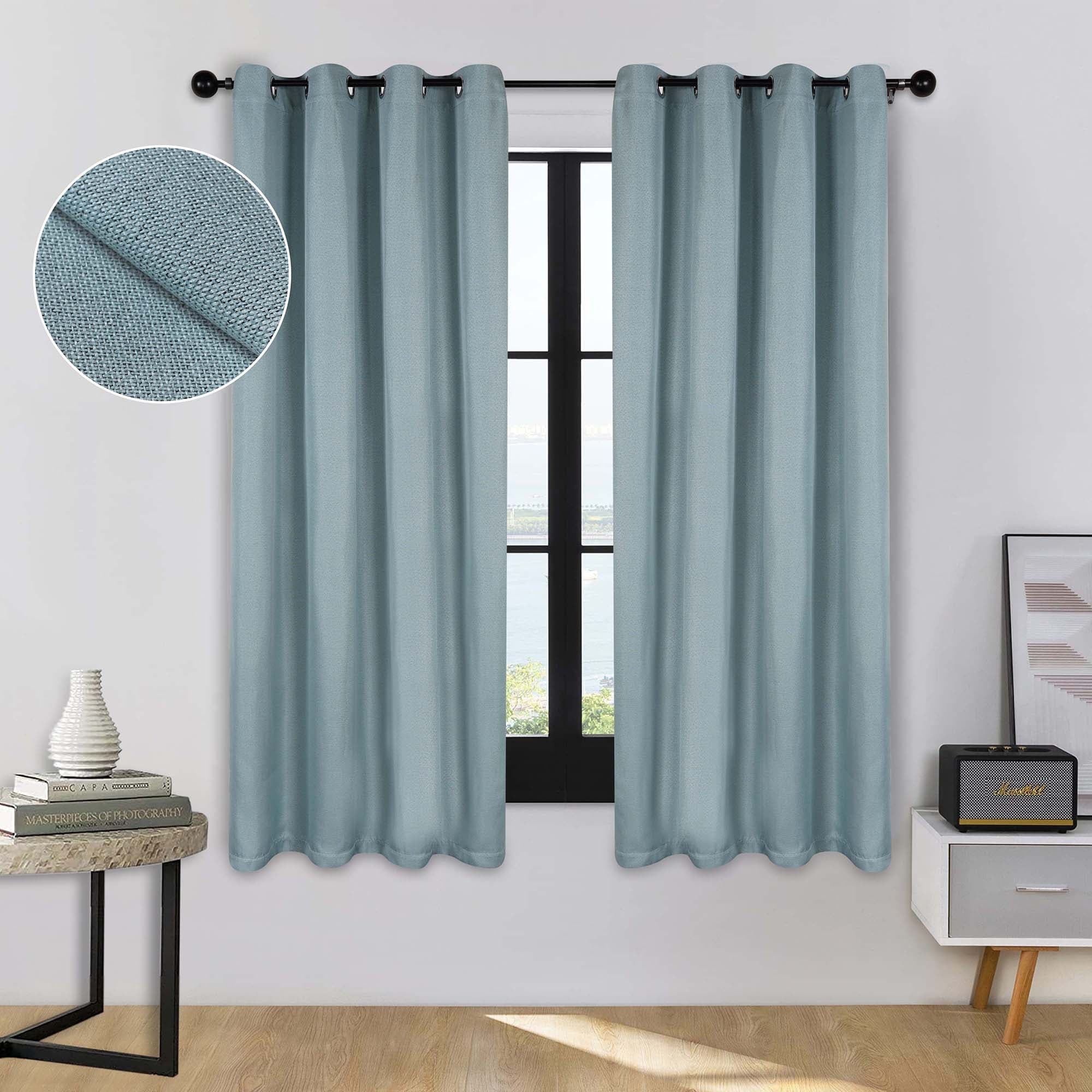 Superior Classic Linen Pattern Room Darkening Blackout Curtains, Rod Pocket or Grommets, Set of 2