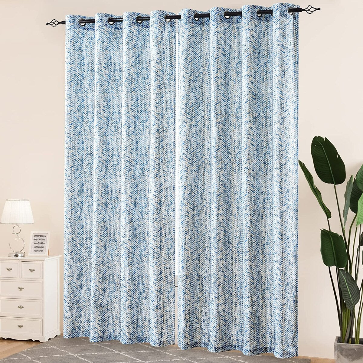 Subrtex Printed 2 Piece Panels Blackout Curtains Colorful Window Drapes