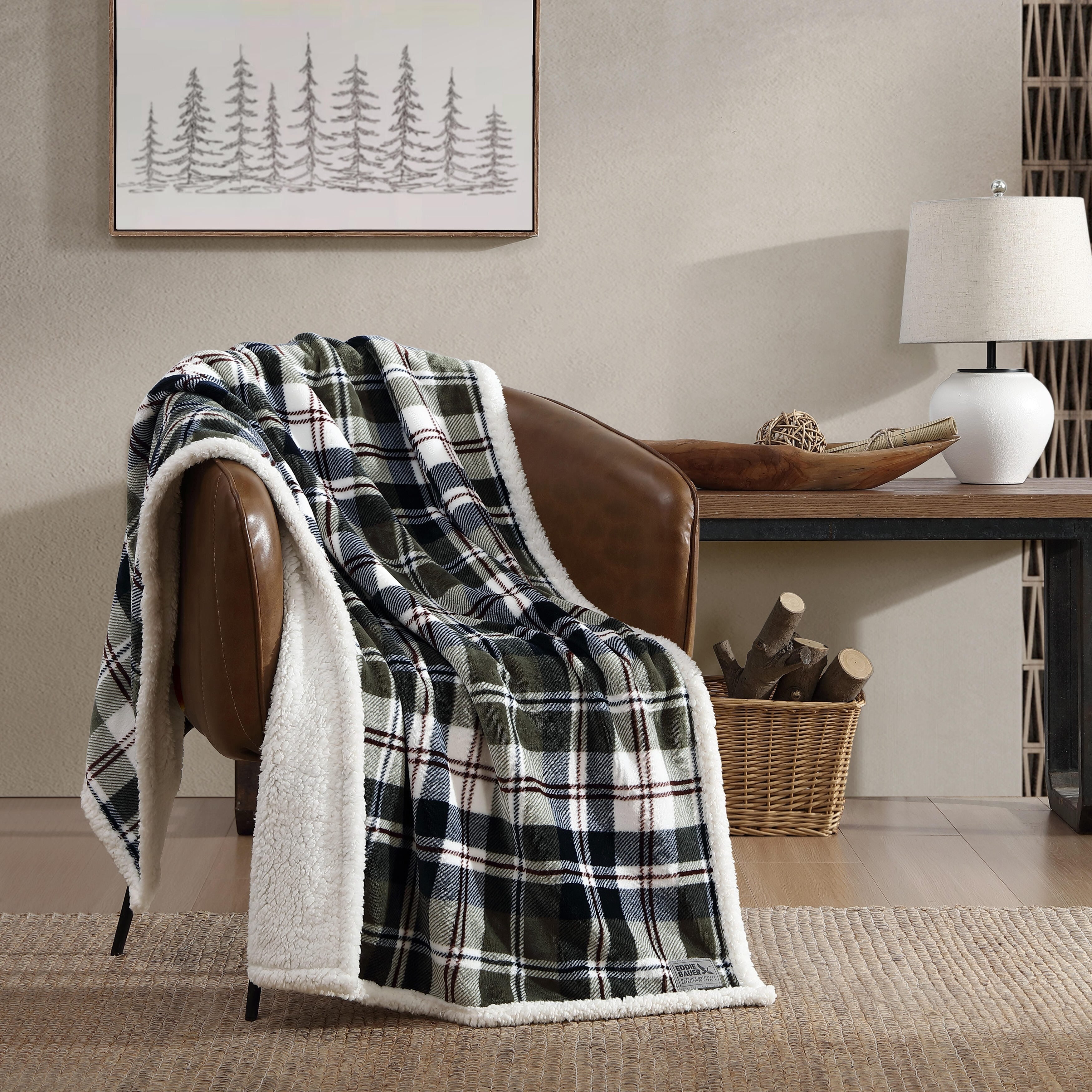 Eddie Bauer Ultra Plush Super Soft & Cozy- Reversible Throw Blankets