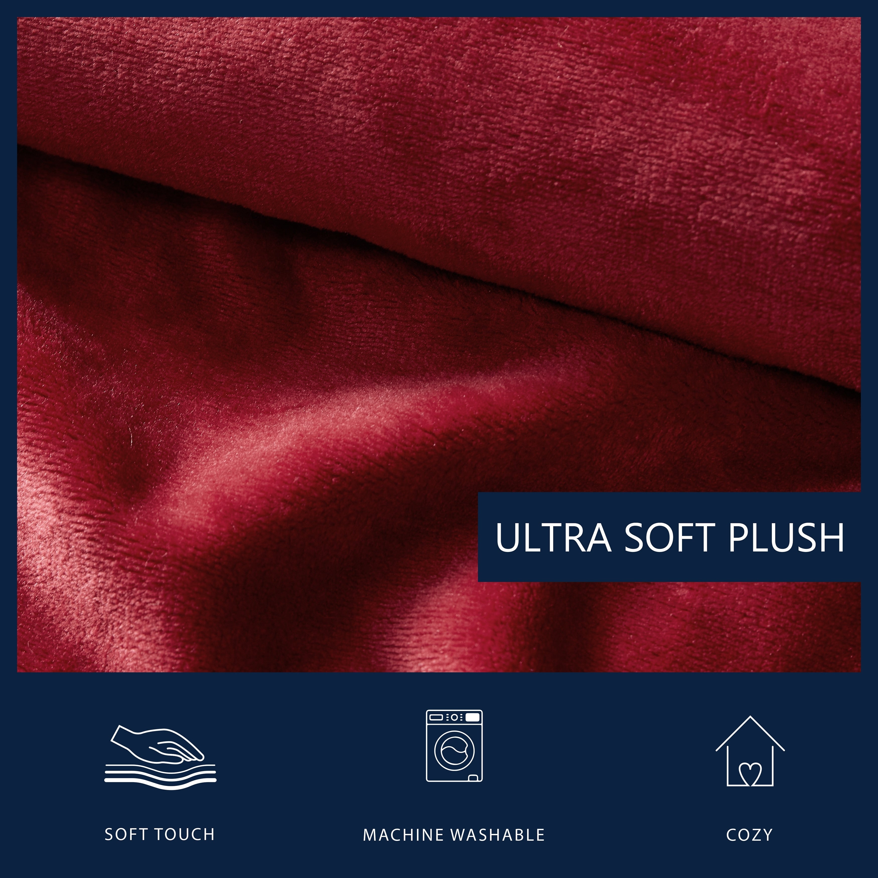 Nautica Solid Ultra Soft Plush Fleece Bed Blanket