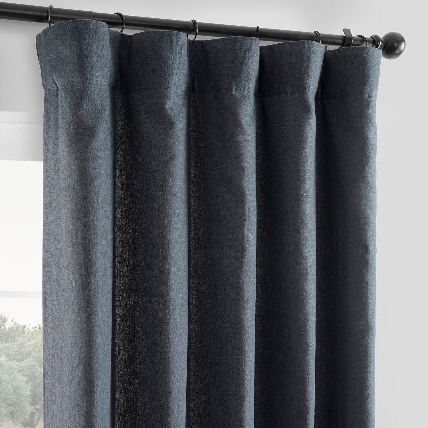 Exclusive Fabrics French Linen Room Darkening Curtains Panel - Elegant luxurious Drapes (1 Panel)