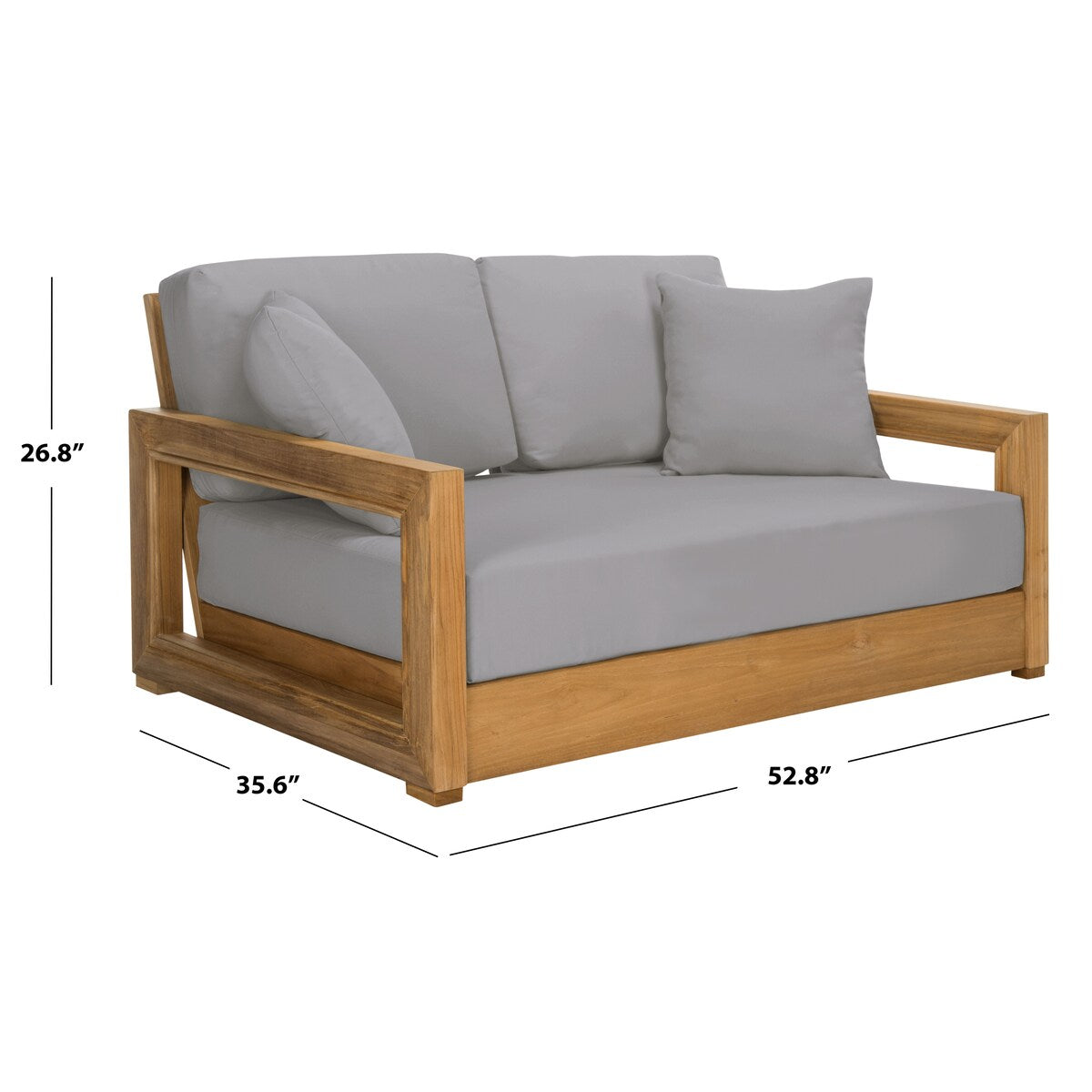 SAFAVIEH Couture Montford Teak 2-Seat Bench Casing - 48Wx29Dx1H