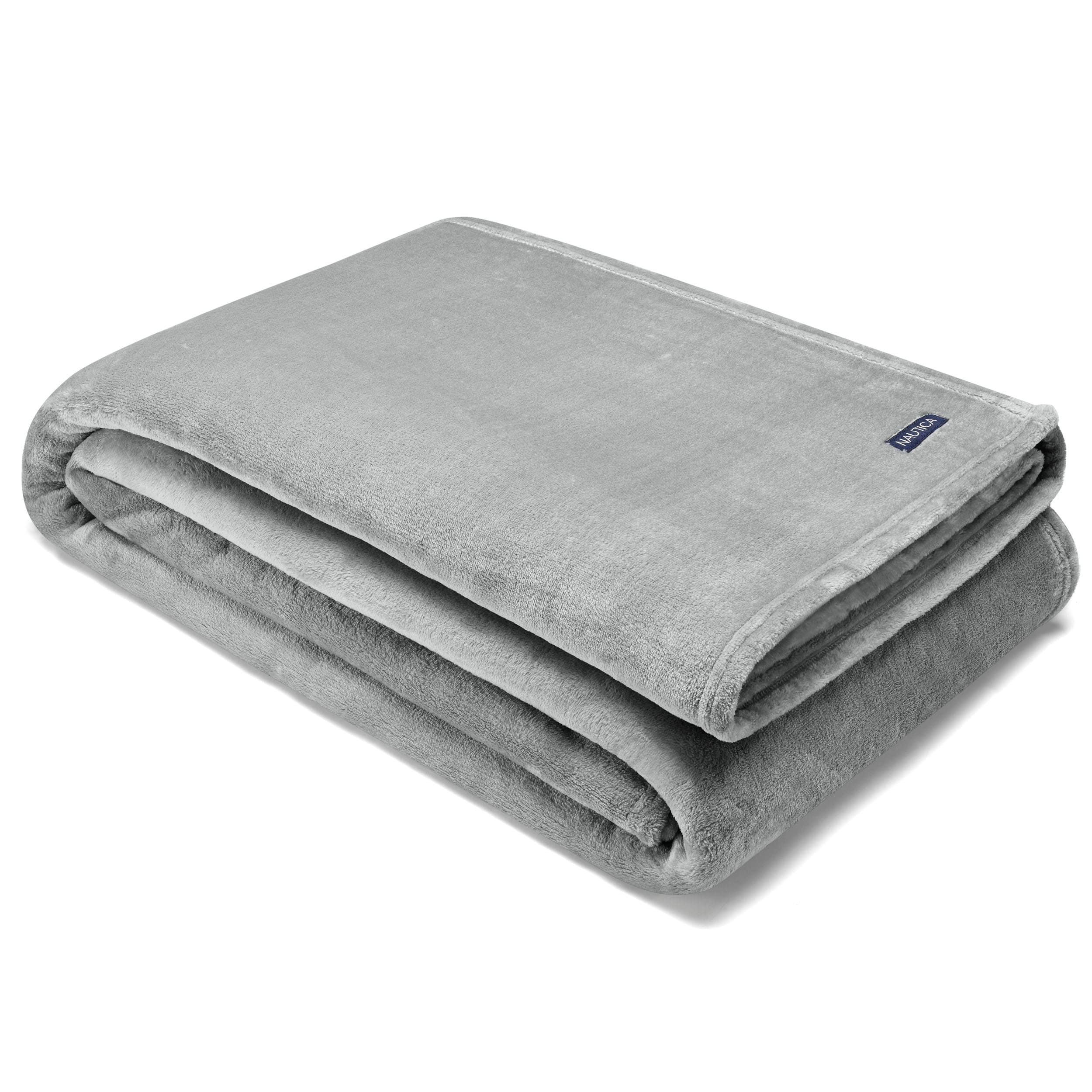 Nautica Solid Ultra Soft Plush Fleece Bed Blanket