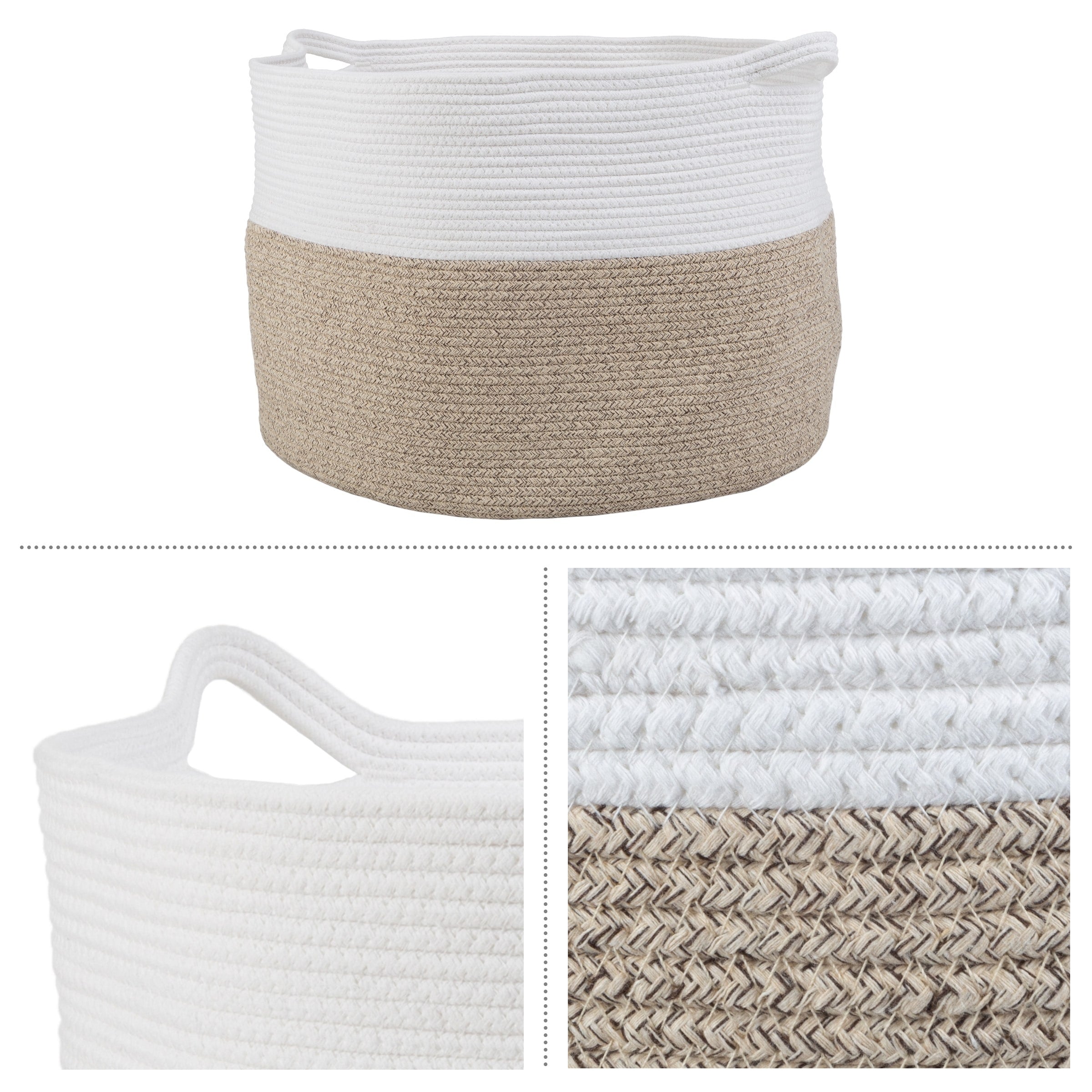 Extra-Large Basket - Cotton Rope Basket with Handles - Baskets for Organizing by Home-Complete