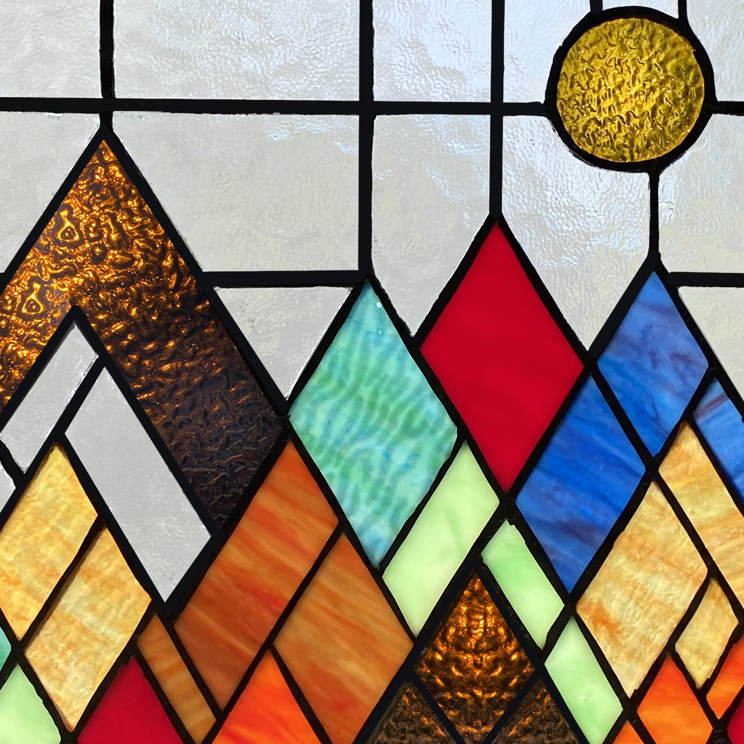 River of Goods River of Goods Beyond the Mountain Tops Stained Glass Window Panel - 10 x 0.25 x 10