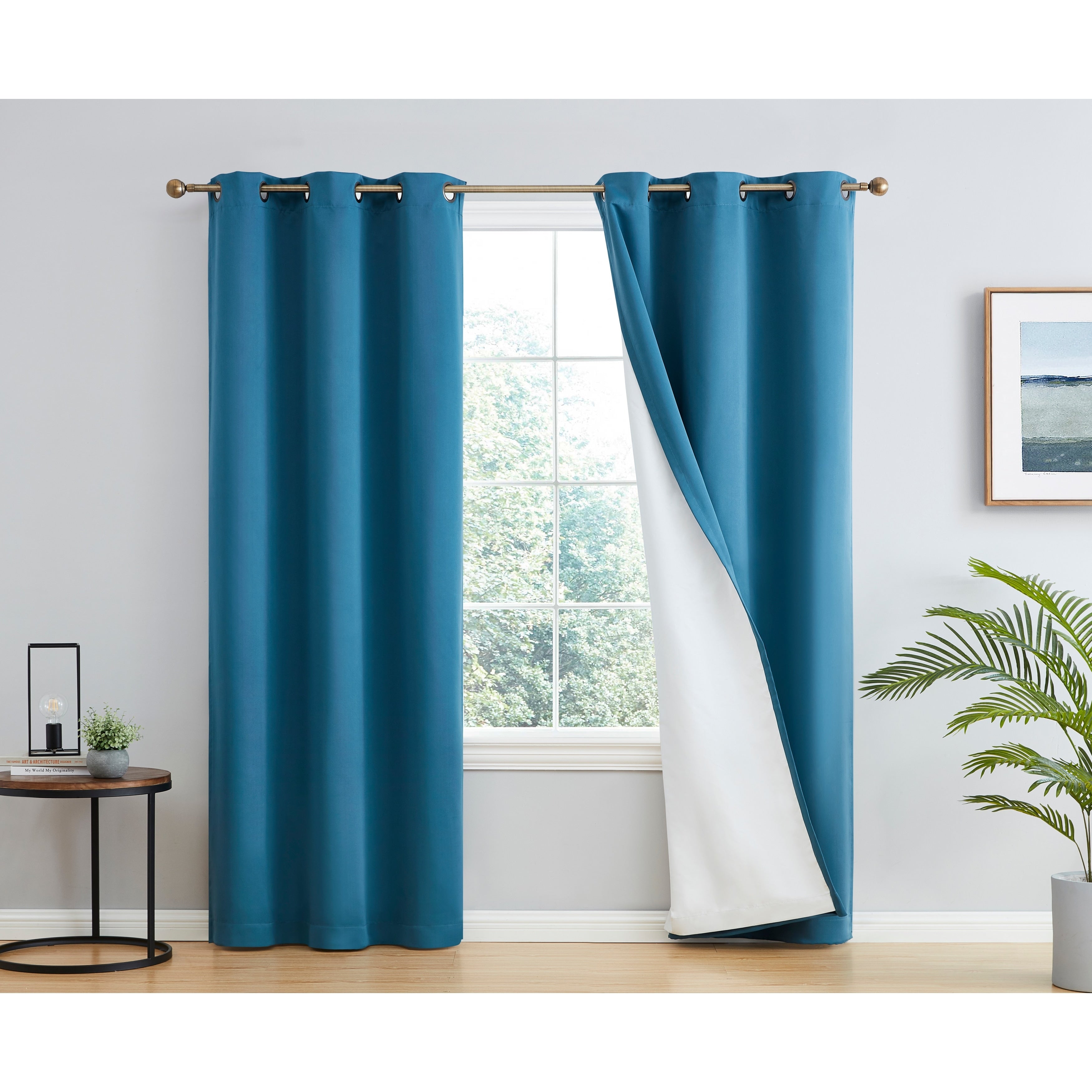 Dakota Complete Blackout Drapery Heavy Thermal Insulated Efficient Window Curtain Grommet Panels, 2 Panels