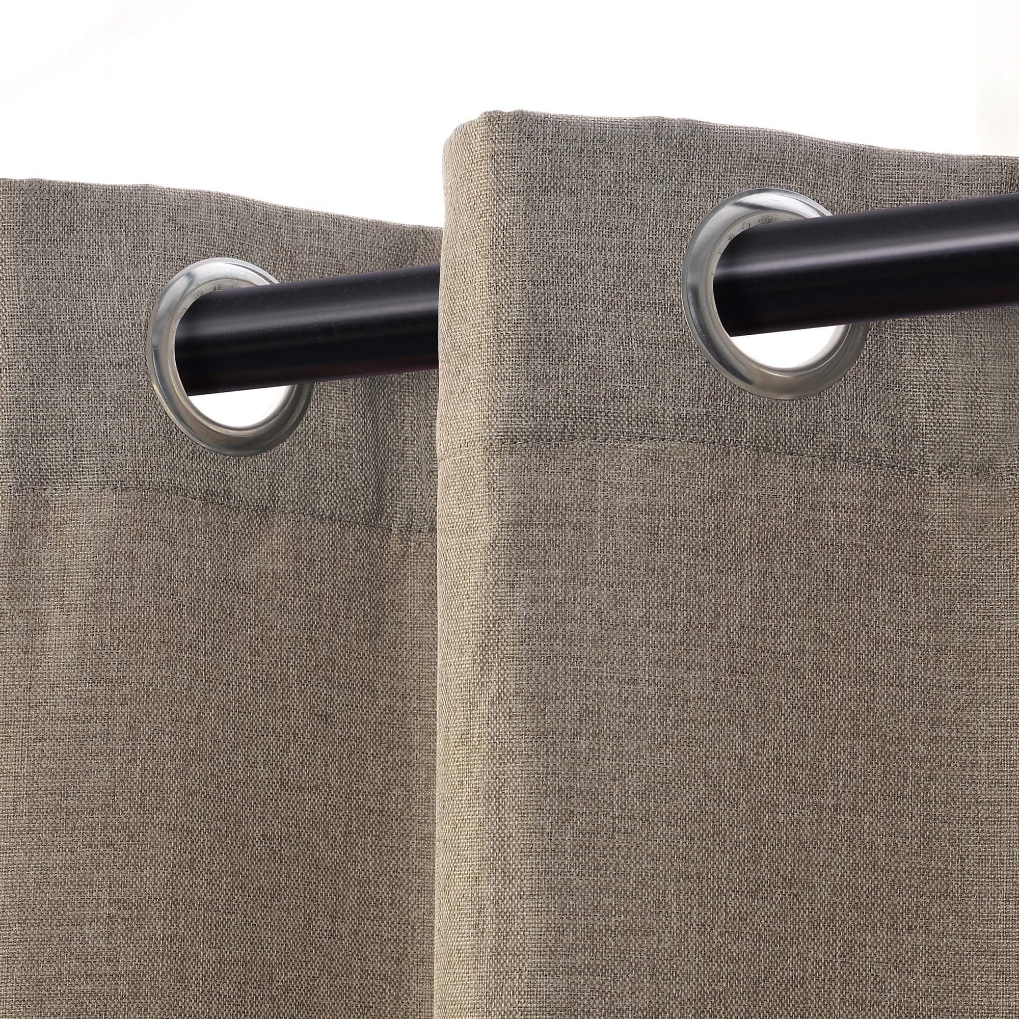 Superior Classic Linen Pattern Room Darkening Blackout Curtains, Rod Pocket or Grommets, Set of 2