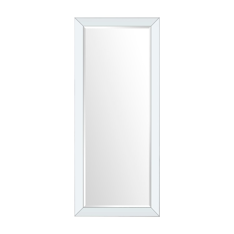 Mirrored Beveled Frame Rectangular Full-Length Mirror - Decorative Vanity Wall Mount for Living Room and Bathroom