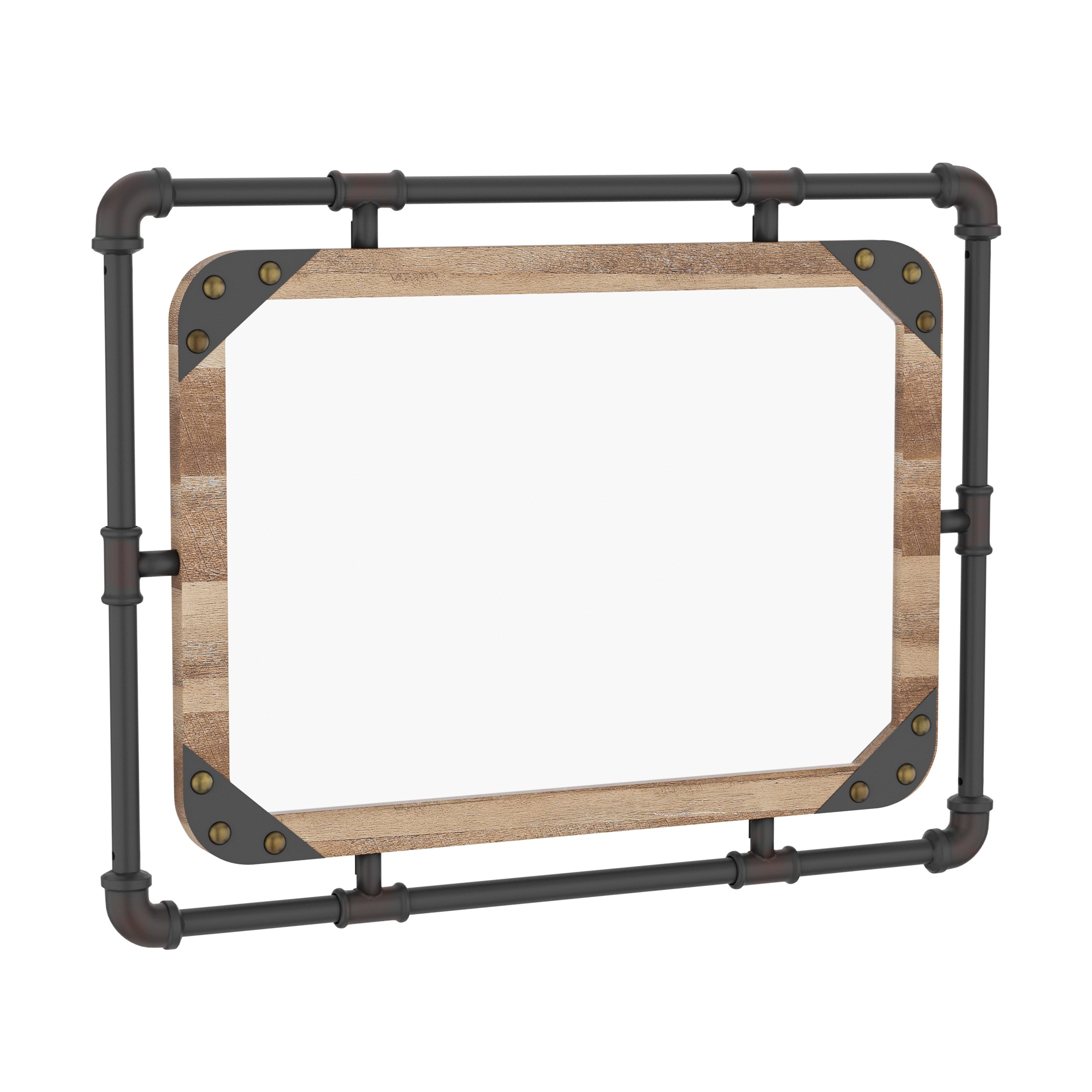 Revo Industrial 31-inch Metal Floating Wall Mirror by Furniture of America