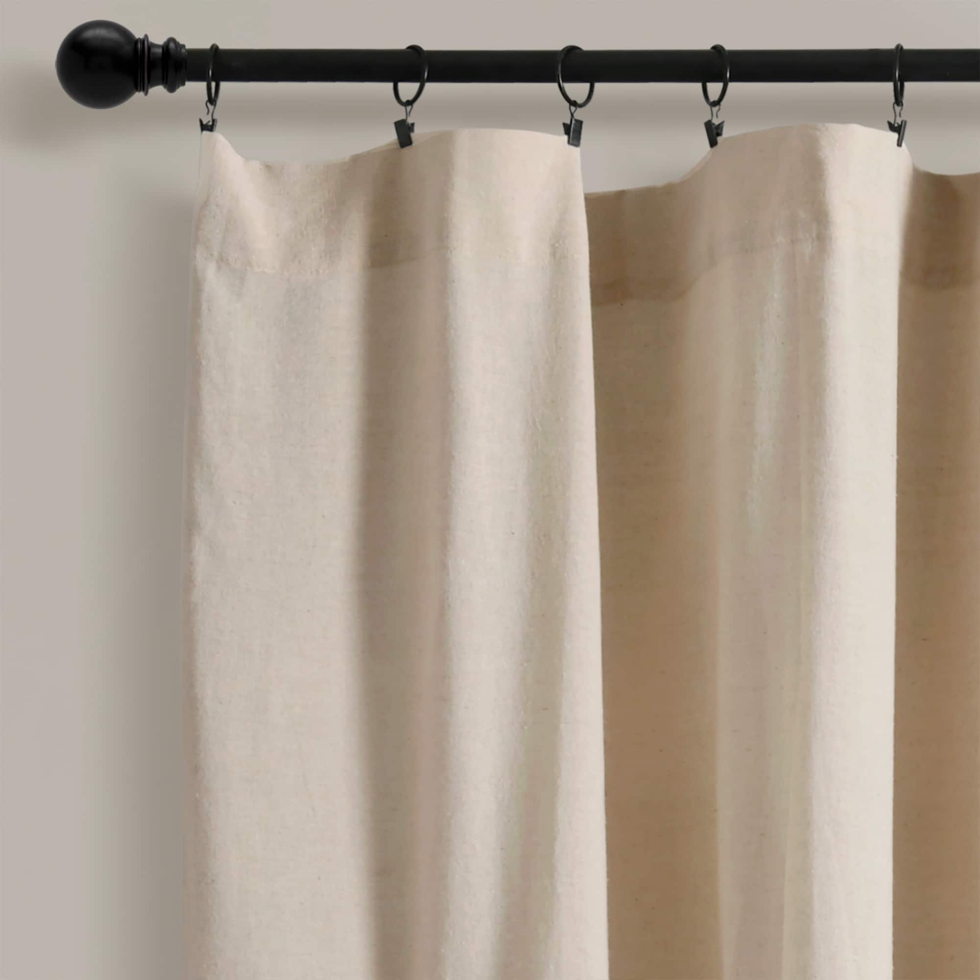 Lush Decor Linen Button Single Panel Window Curtain