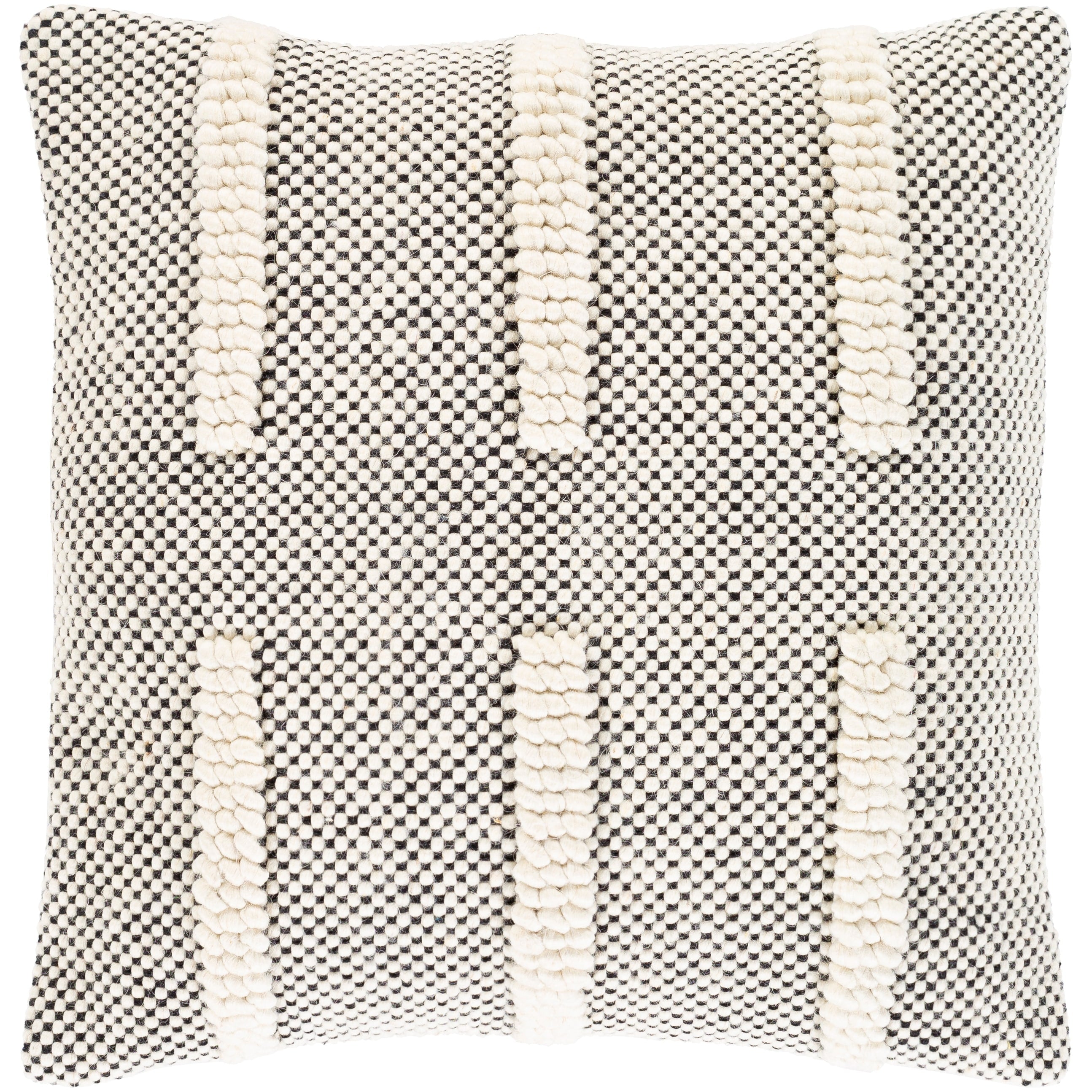 The Curated Nomad Calypso Handwoven Checkered Boho Throw Pillow