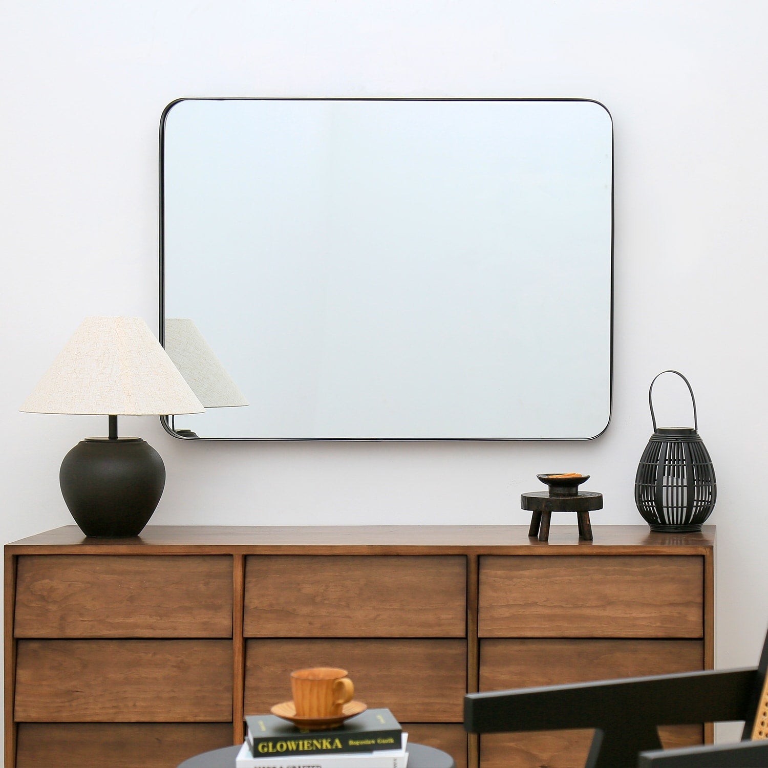 STAR Black Rectangular Wall and Bathroom Mirror - 24x36 Inches