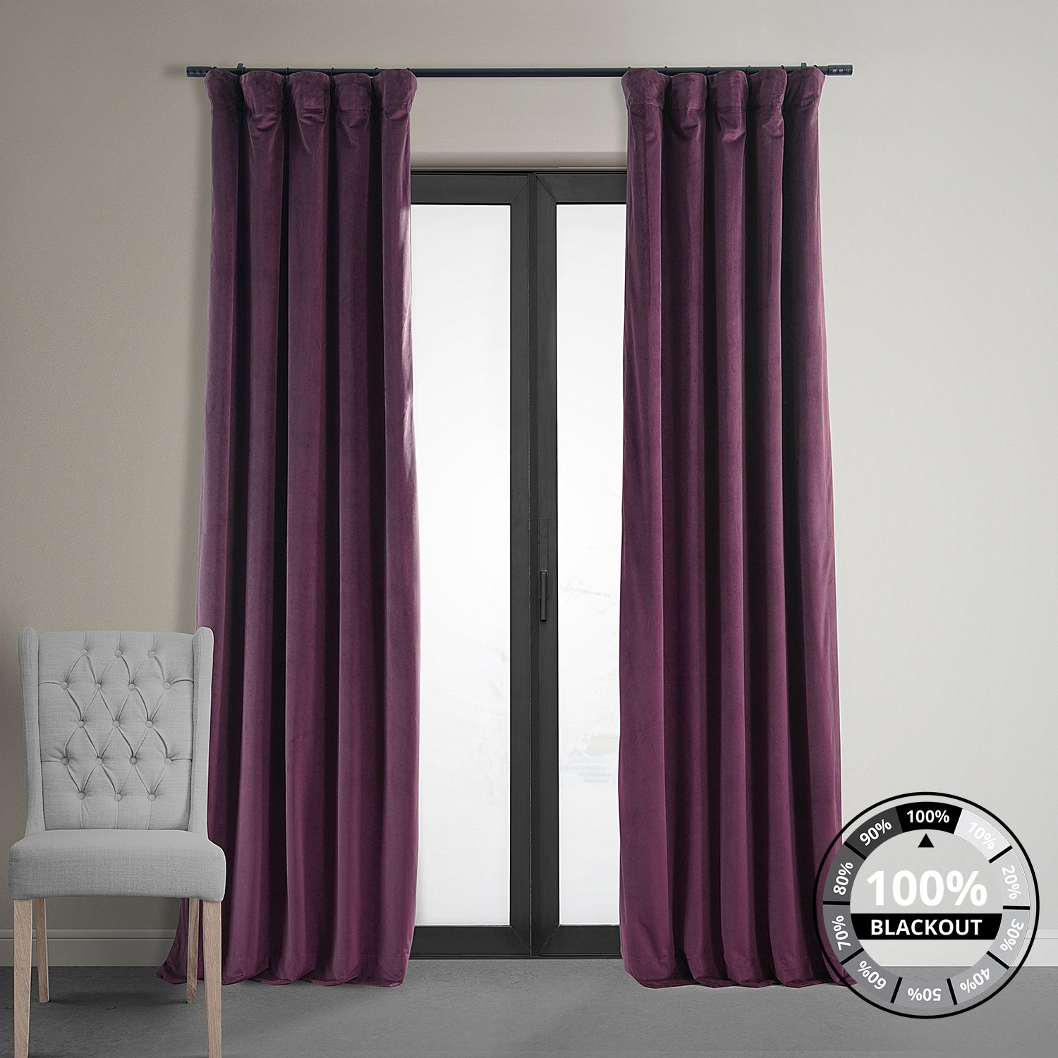 Exclusive Fabrics Signature Blackout Velvet Curtain (1 Panel)