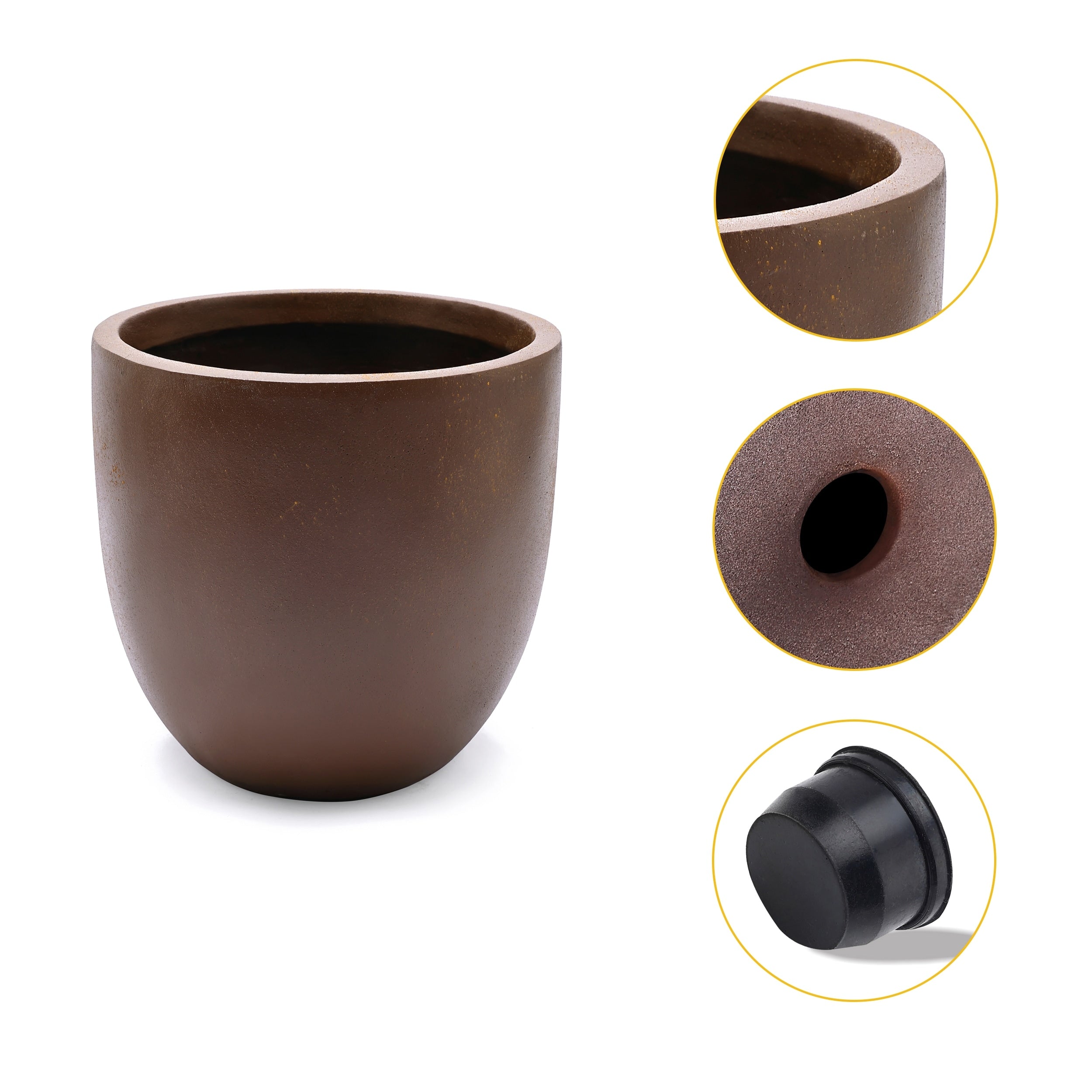 Tapered Round MgO Planter, Indoor and Outdoor