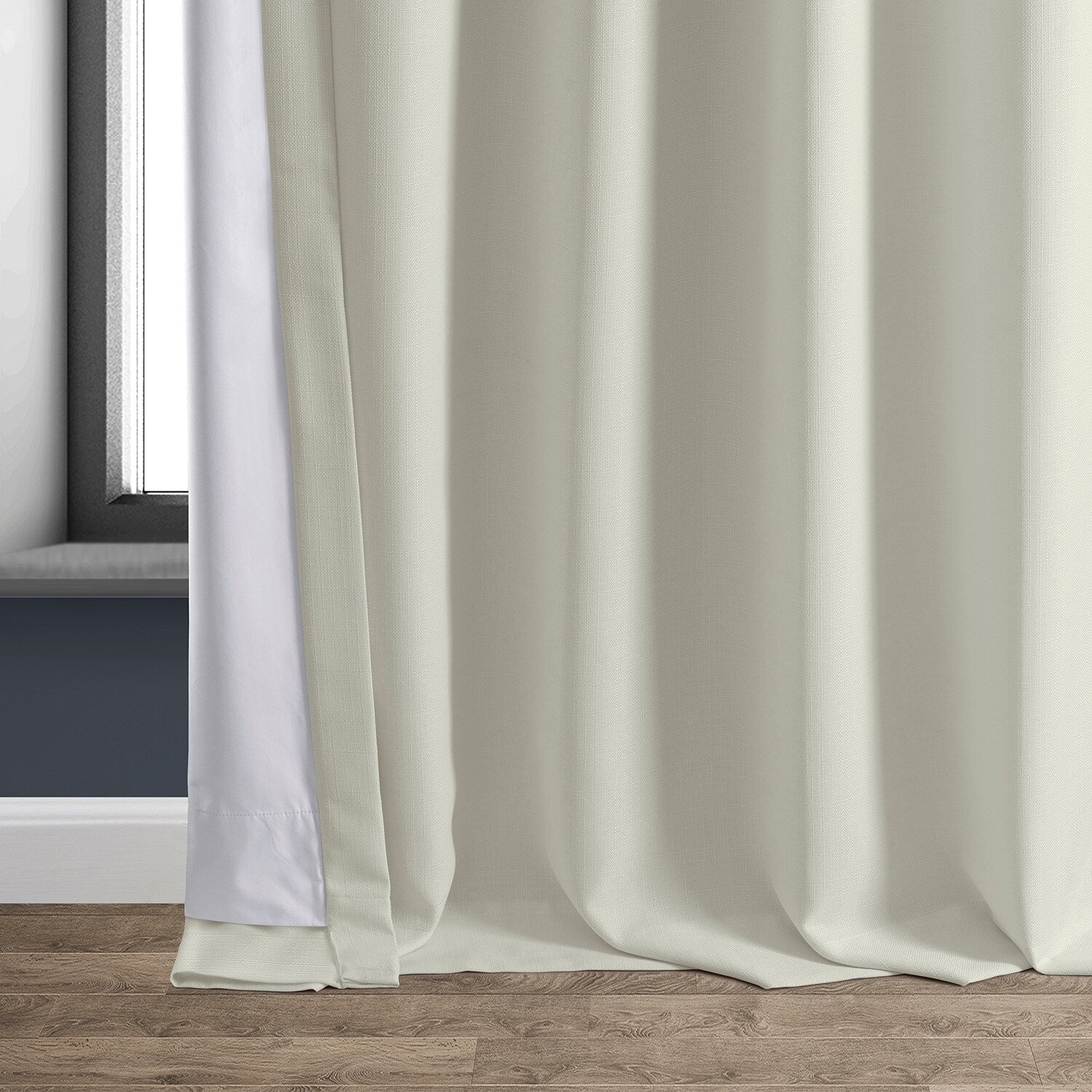 Exclusive Fabrics Faux Linen 100% Blackout Curtains Heat and Light Blocking - (1 Panel)