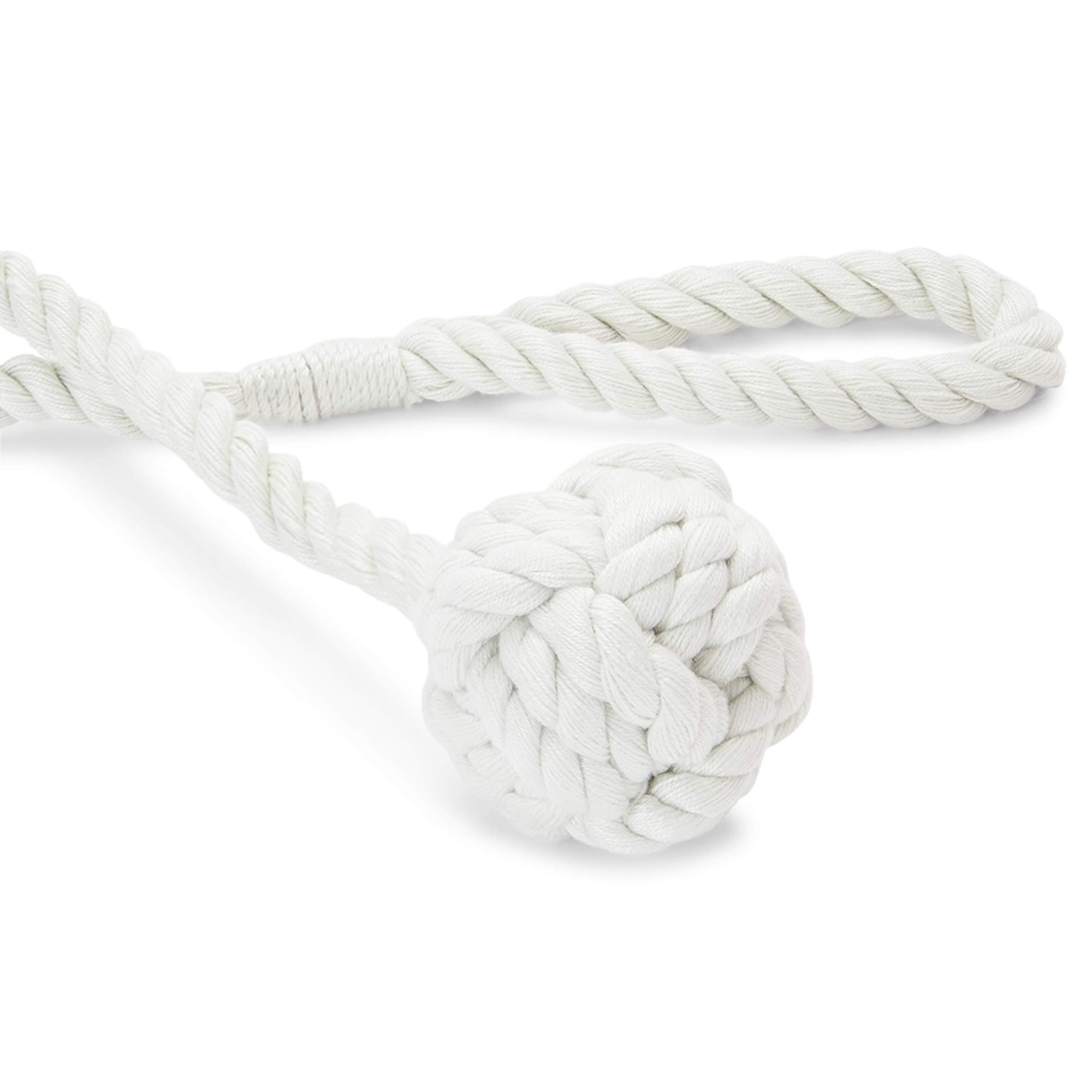 White Rope Curtain Tiebacks, Holdbacks for Drapes (20 in, 2 Pack)