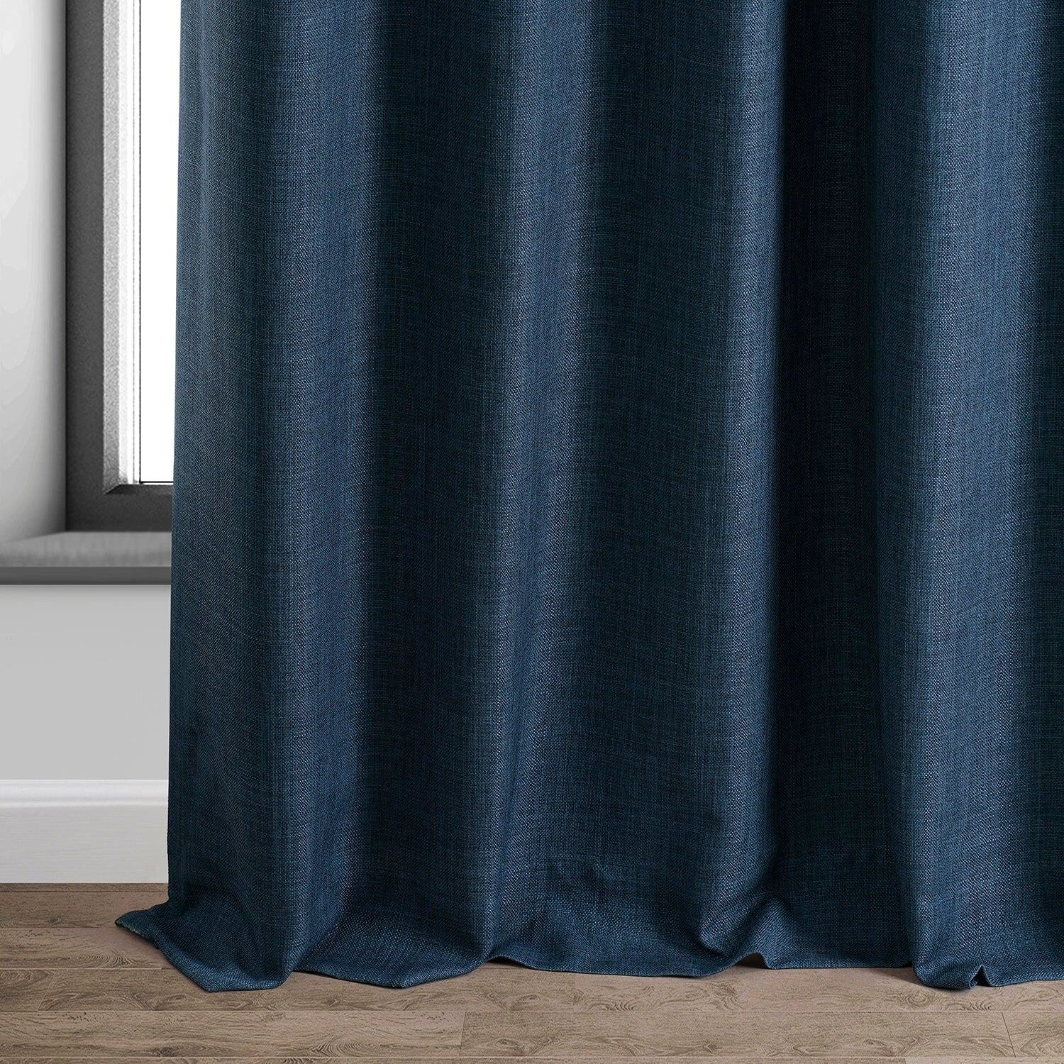 Exclusive Fabrics Faux Linen 100% Blackout Curtains Heat and Light Blocking - (1 Panel)