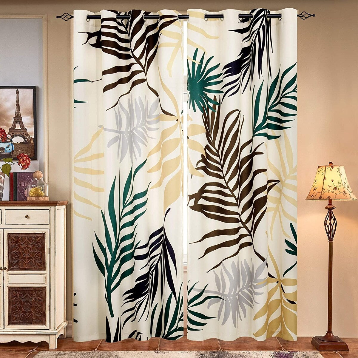 Subrtex Printed 2 Piece Panels Blackout Curtains Colorful Window Drapes