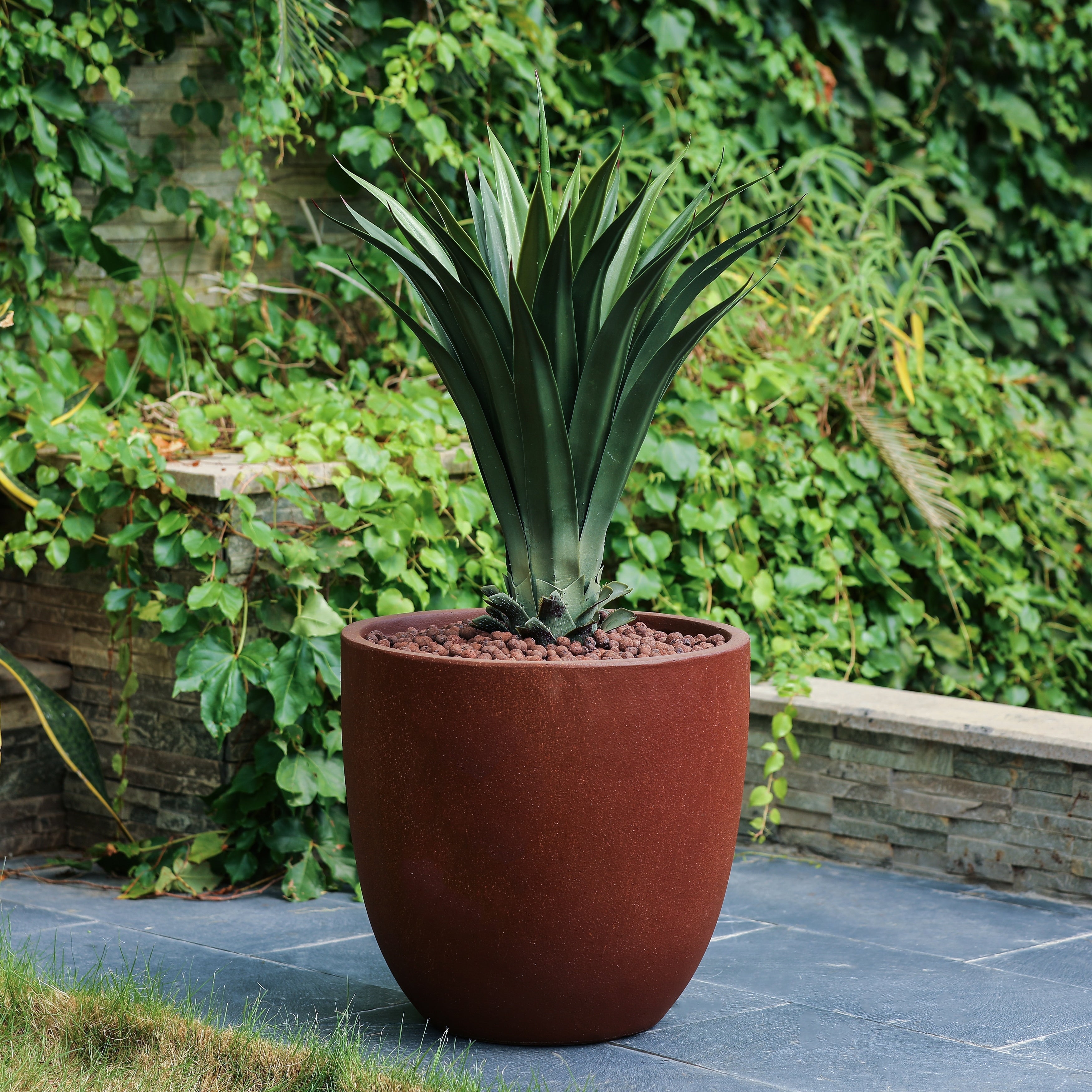 Tapered Round MgO Planter, Indoor and Outdoor