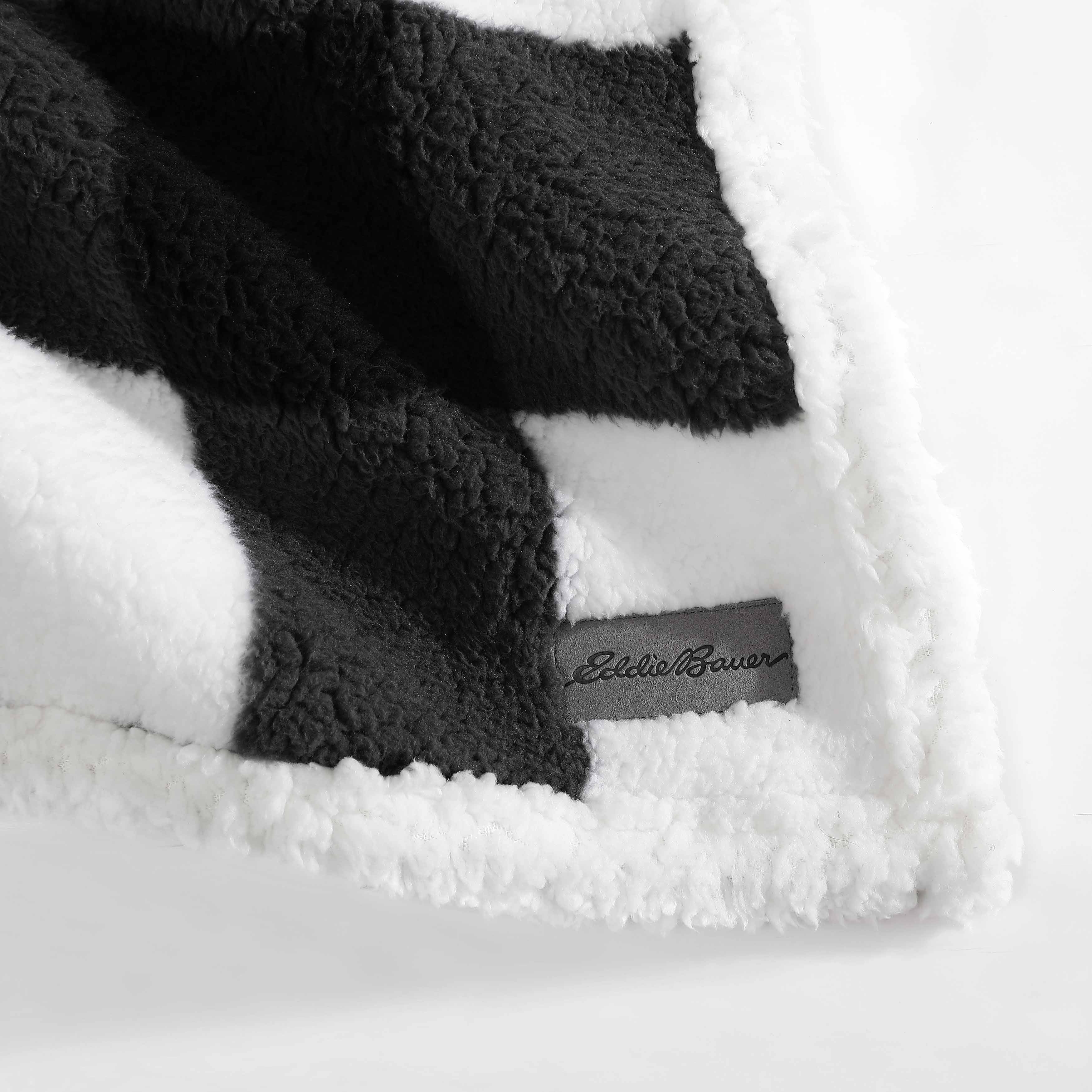 Eddie Bauer Printed Faux Shearling- Reversible Throw Blankets