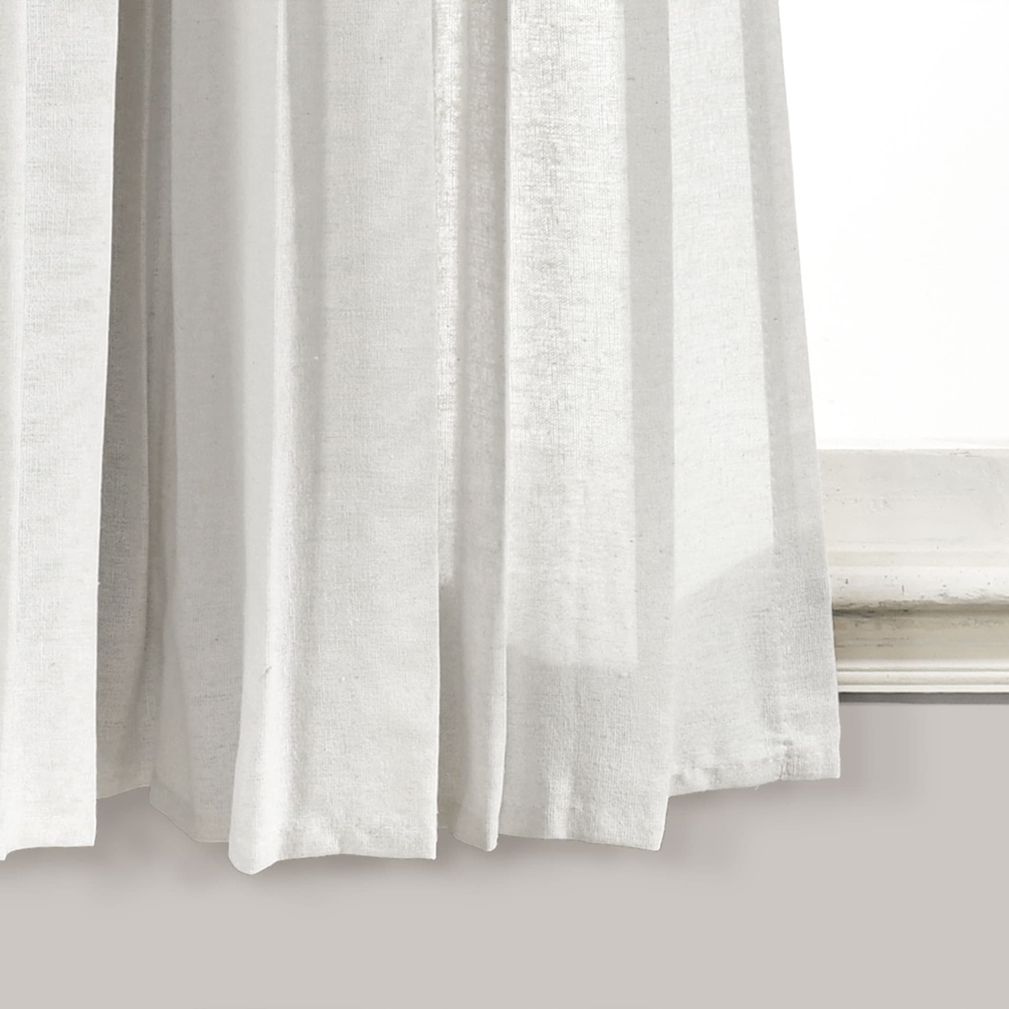 Lush Decor Linen Button Single Panel Window Curtain