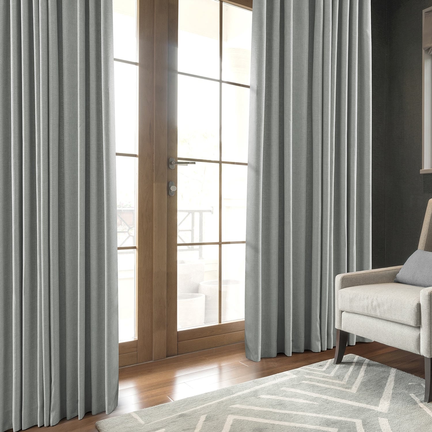 Exclusive Fabrics Italian Faux Linen Room Darkening Curtains for Bedroom & Living Room Curtains - Single Panel Window Curtains