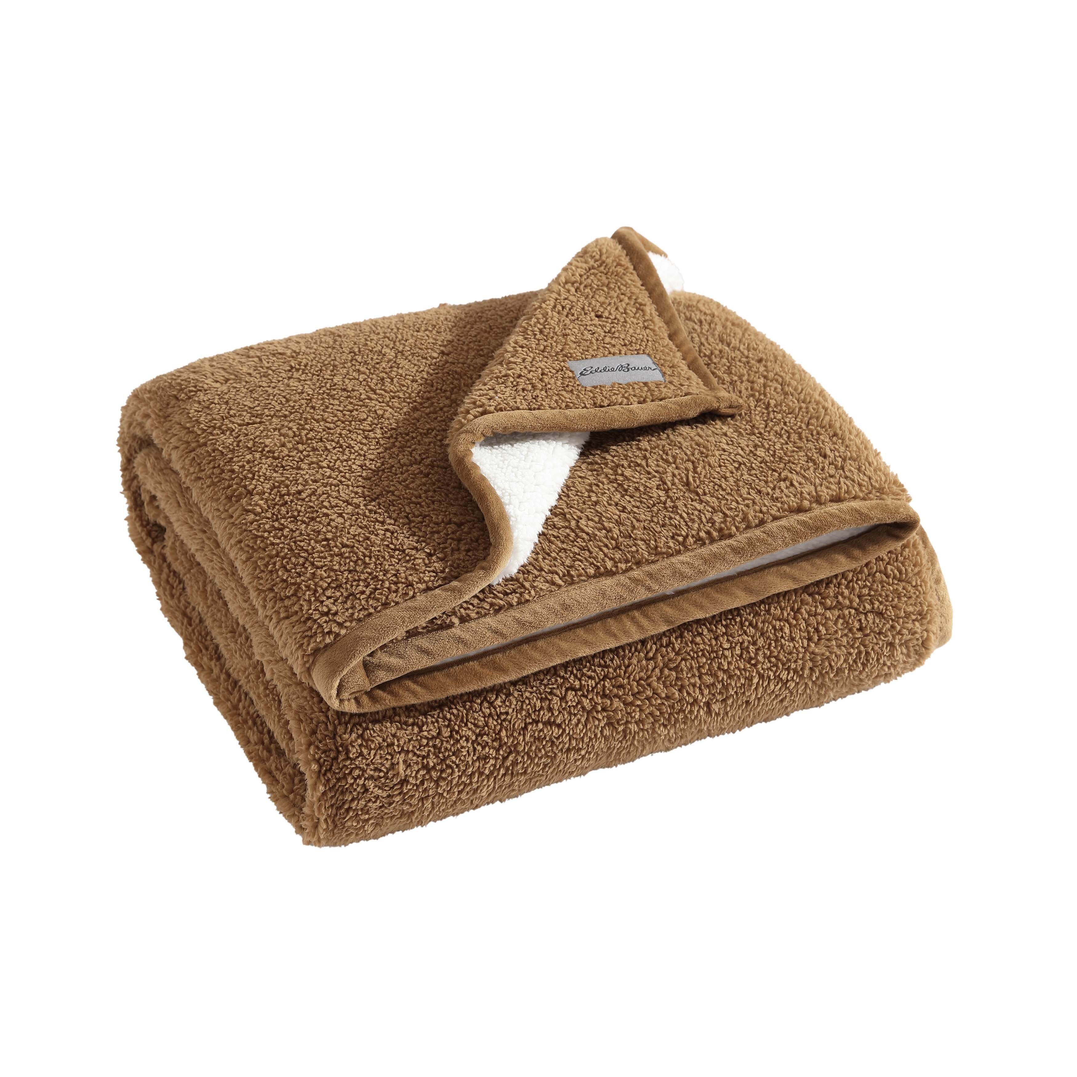 Eddie Bauer Printed Faux Shearling- Reversible Throw Blankets