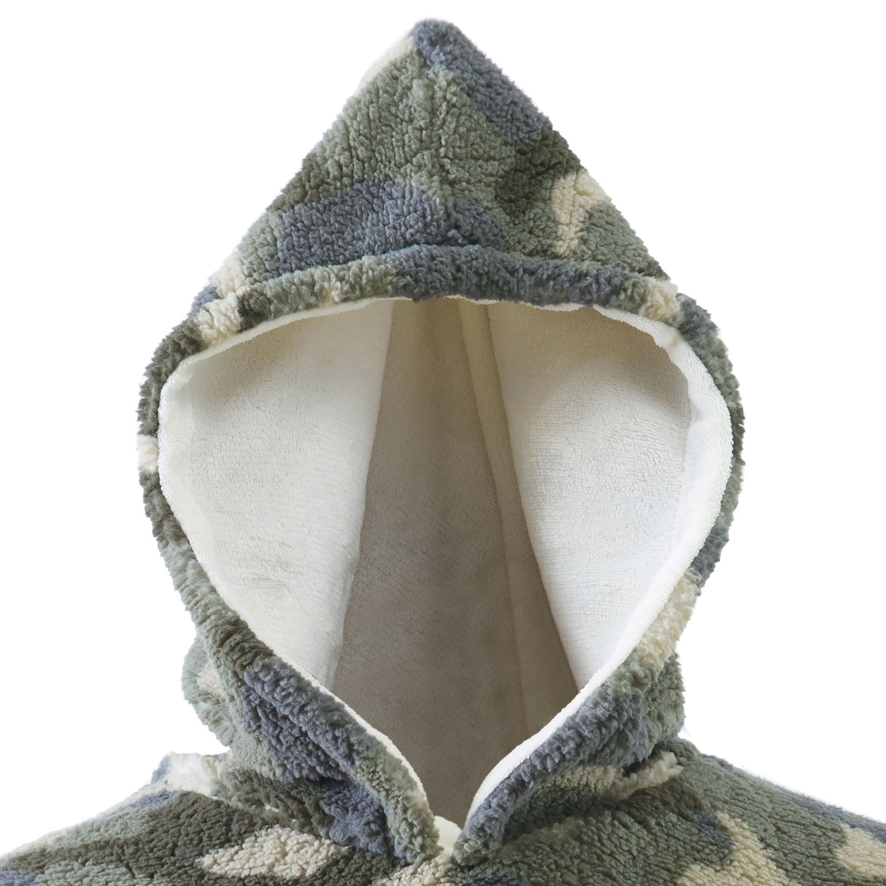 Oversized Super Soft Sherpa and Flannel Wearable Throw Blanket Hoodie