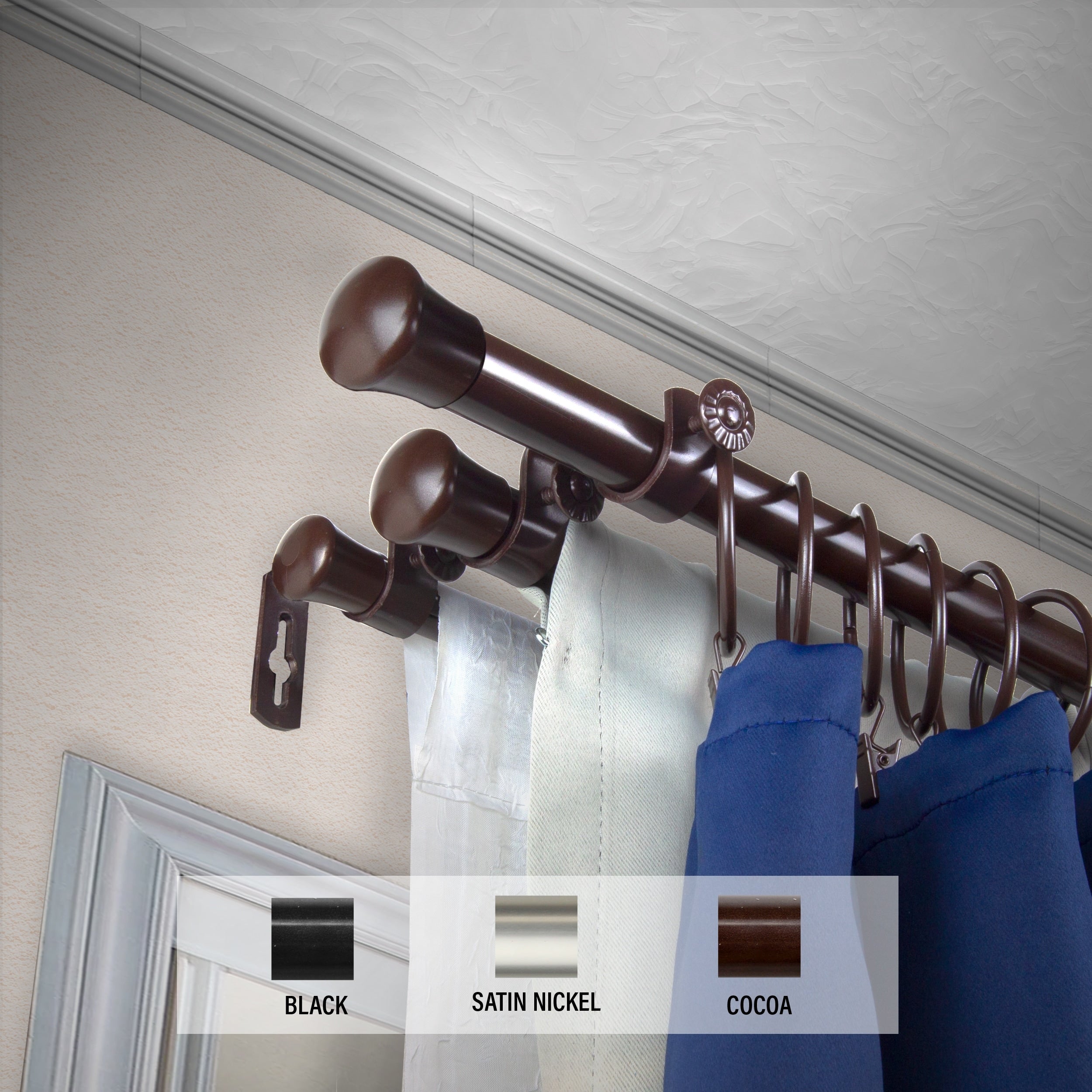 InStyleDesign End Cap 13/16 Triple Curtain Rod